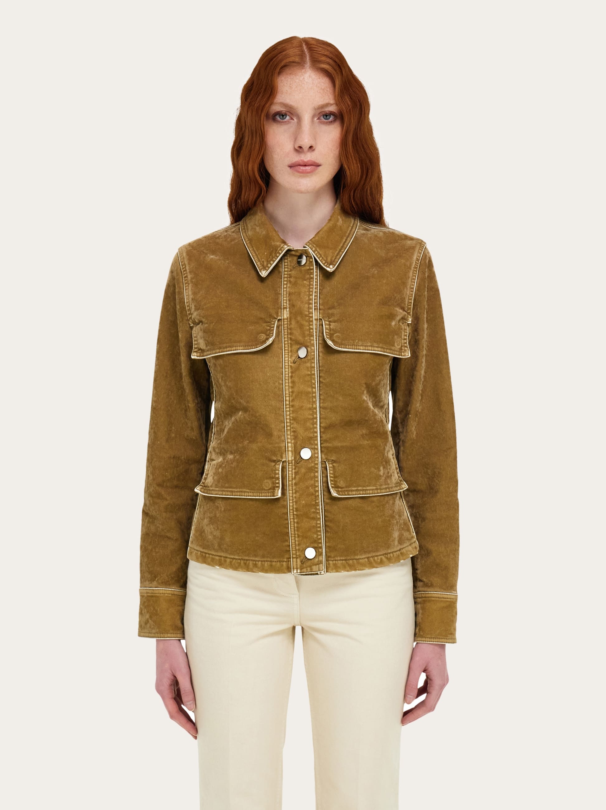 Ferragamo Damen Work Jacket Beige 