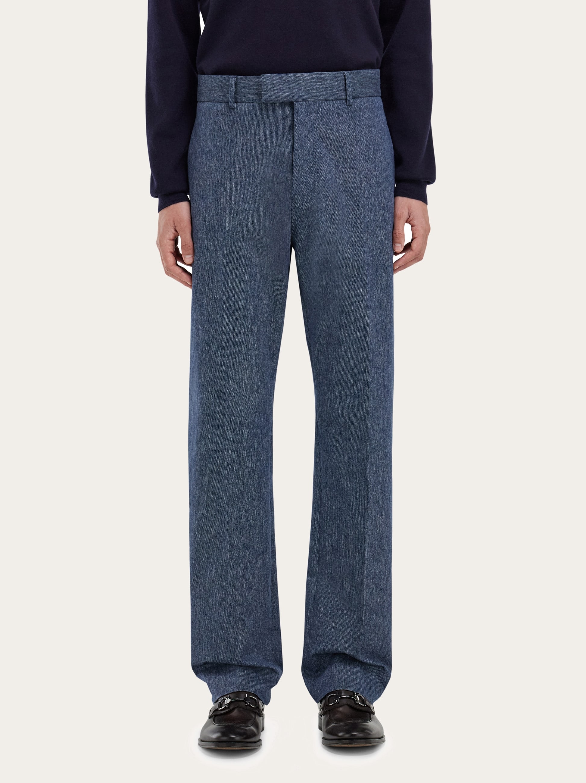 Ferragamo Asymmetric Tailored Trouser In Blue