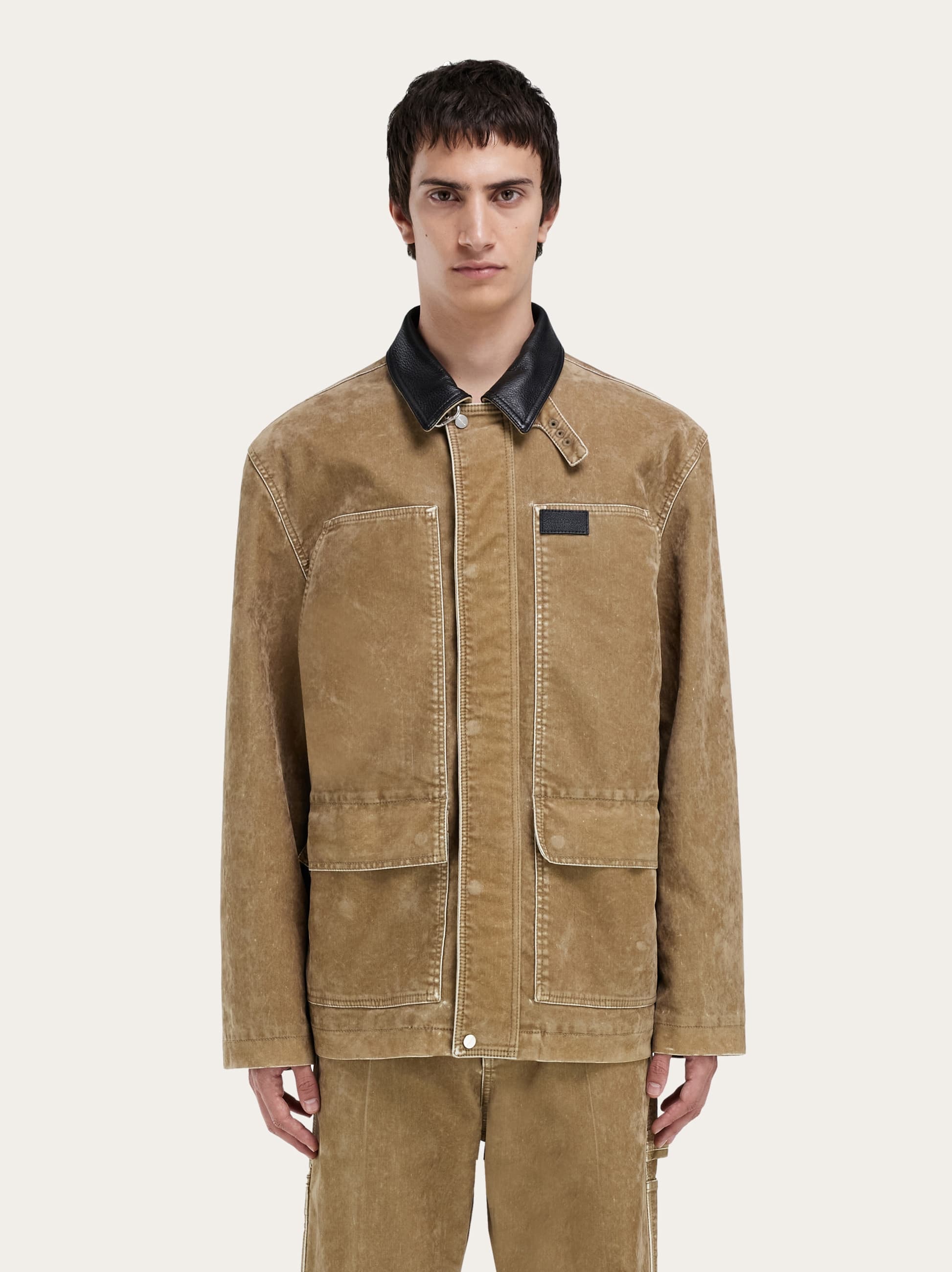  Ferragamo Herren Cargojacke Beige 