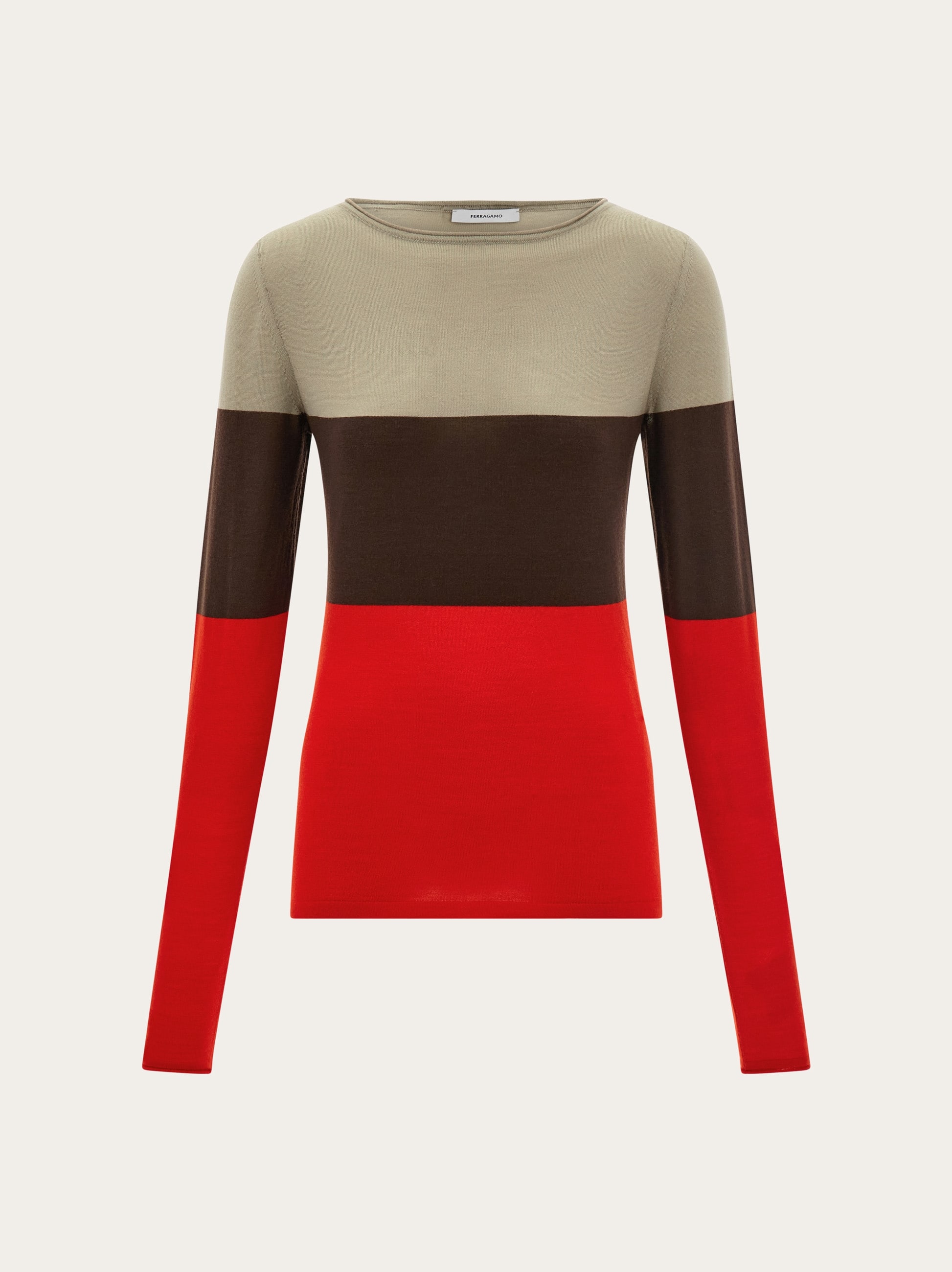Ferragamo Donna Maglia color block Rosso
