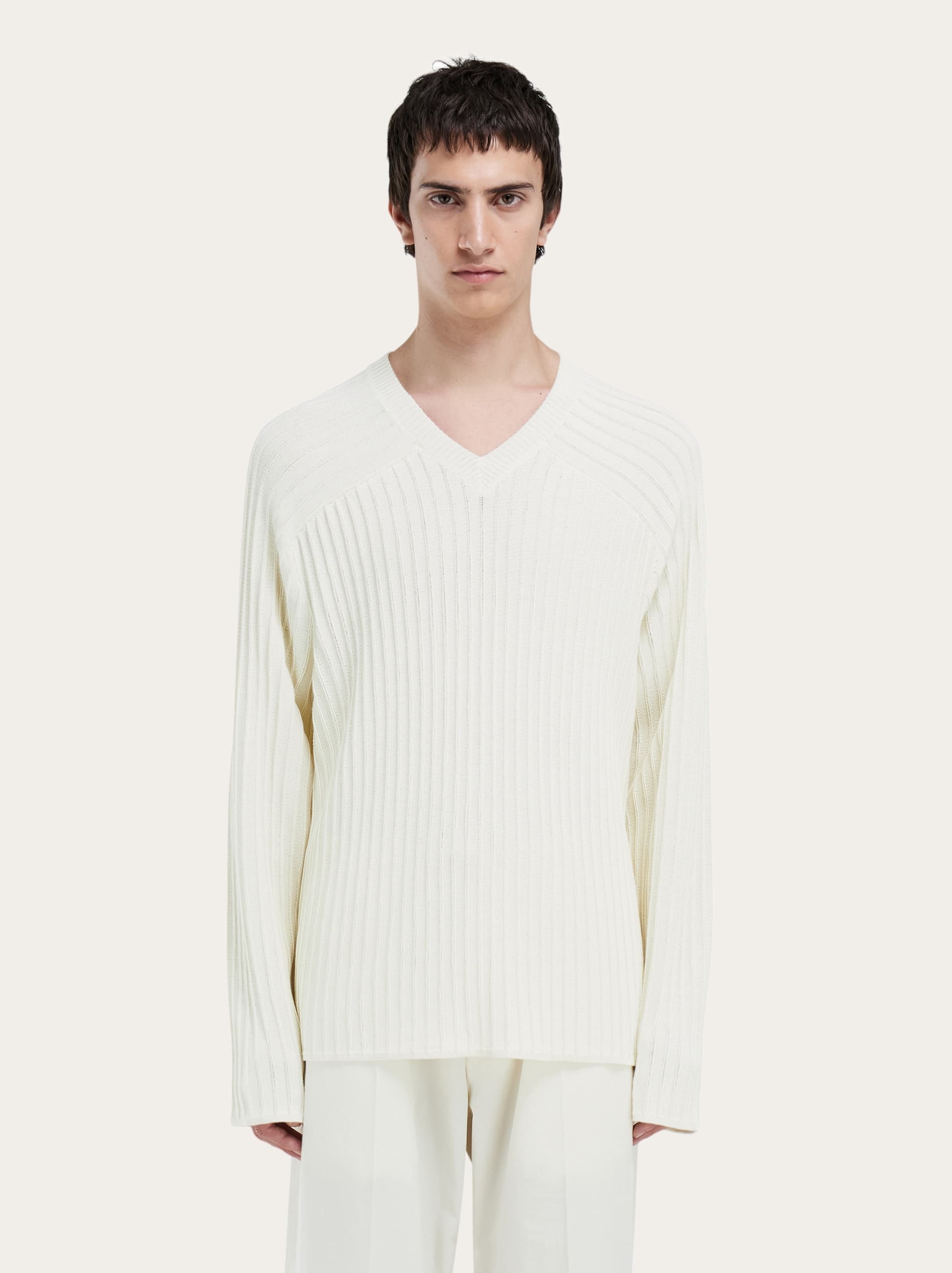  Ferragamo Herren Leichter Pulli Weiß 