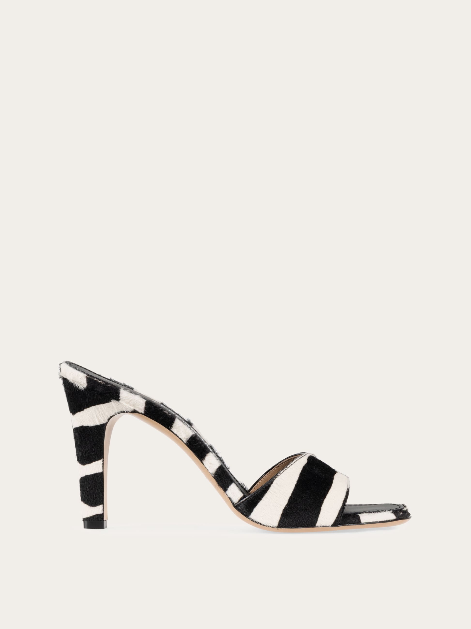 Ferragamo Tatiana Zebra Print High-heeled Sandals In Black