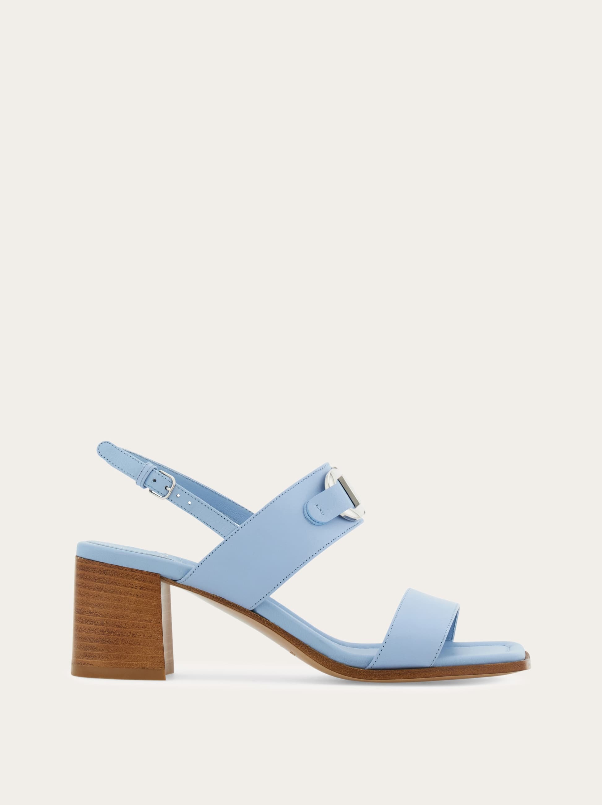 Ferragamo Women Sandal with Gancini ornament Blue Size 5