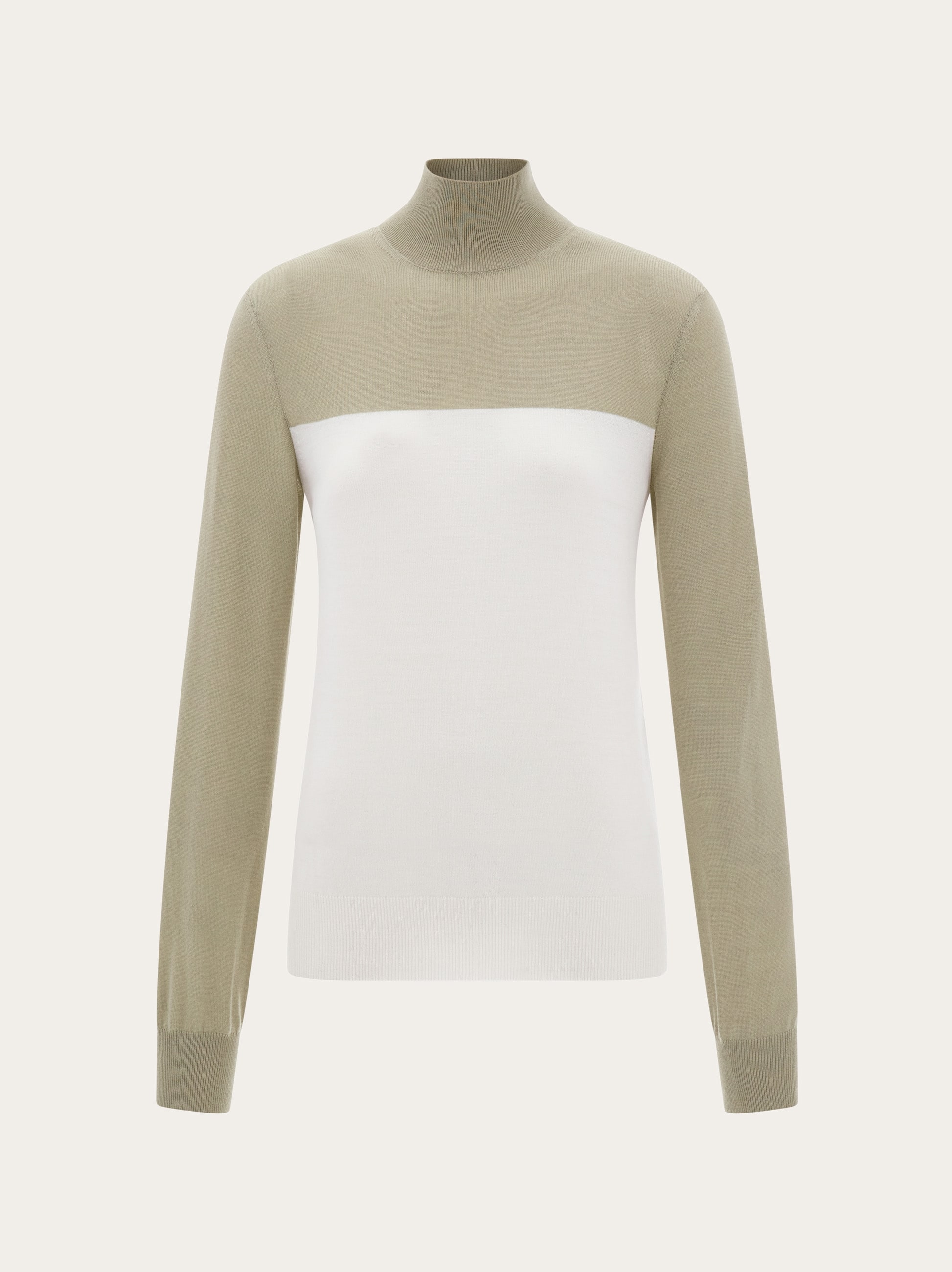 Ferragamo Donna Lupetto bicolore Bianco