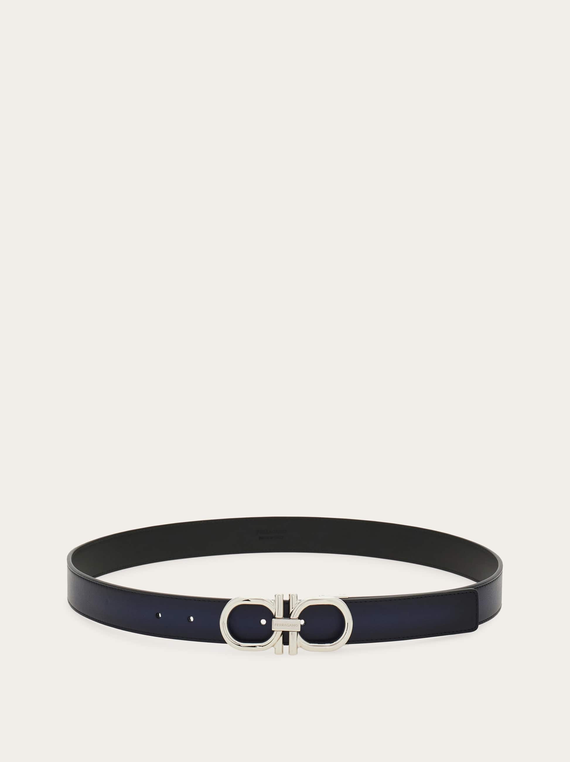  Ferragamo Herren Verstellbarer Gancini-gürtel Blau 