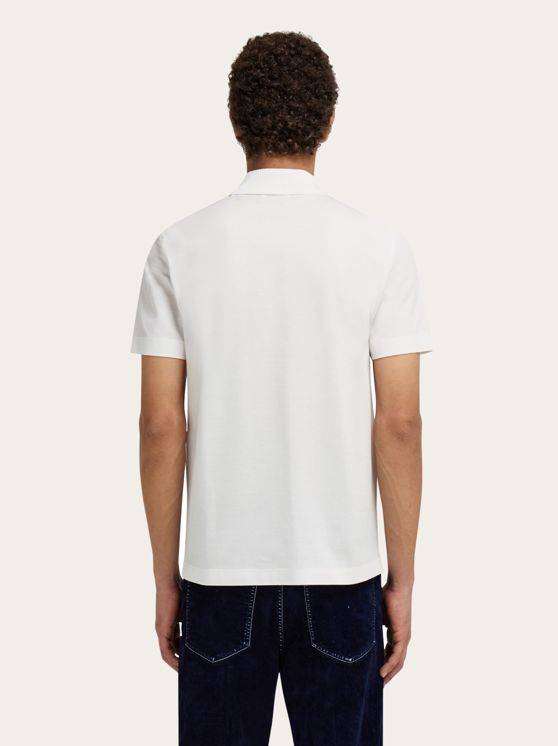  Ferragamo Herren Polohemd Aus Baumwolle Weiß 
