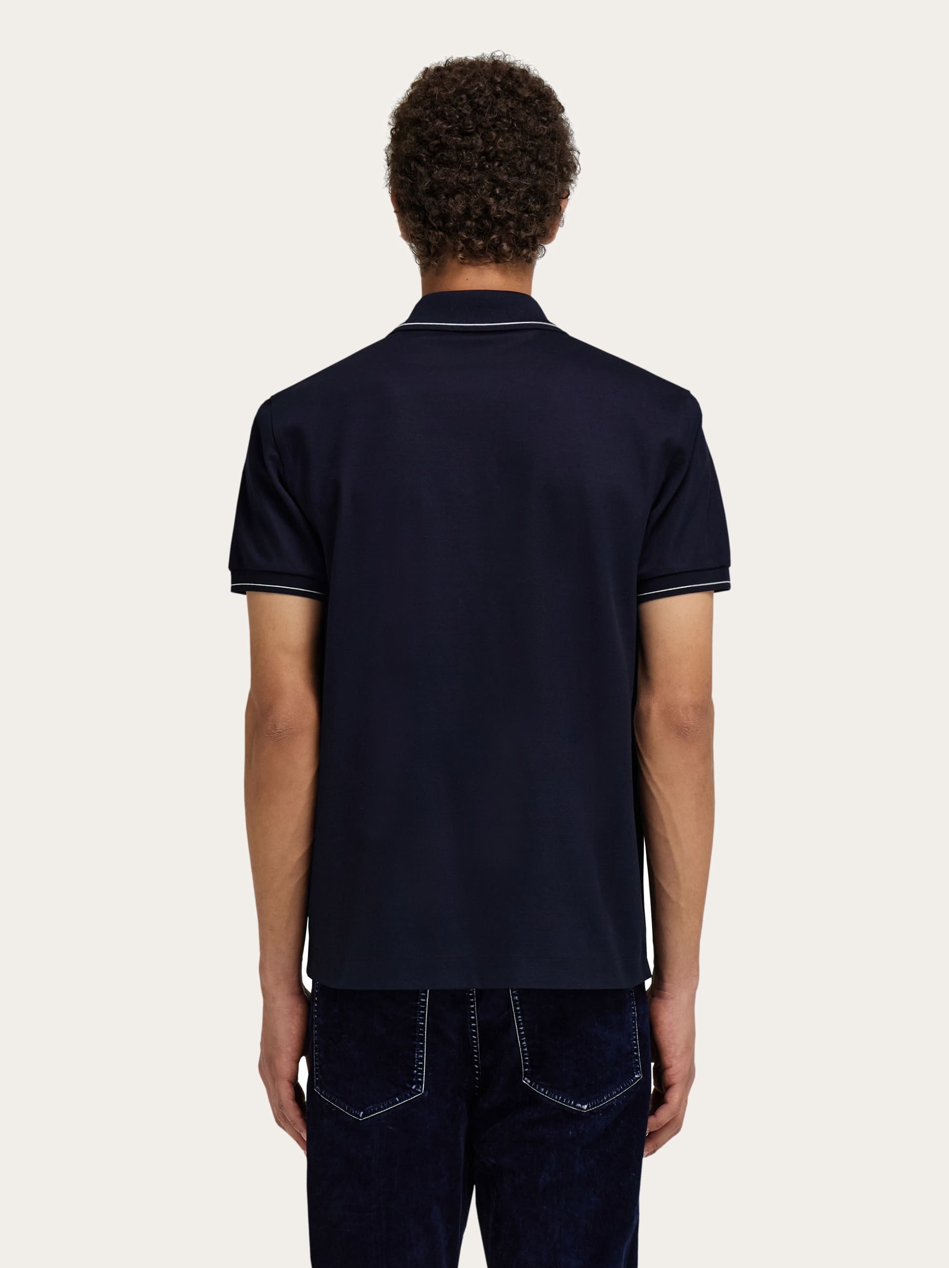  Ferragamo Herren Polohemd Mit Gancini-motiv Blau 
