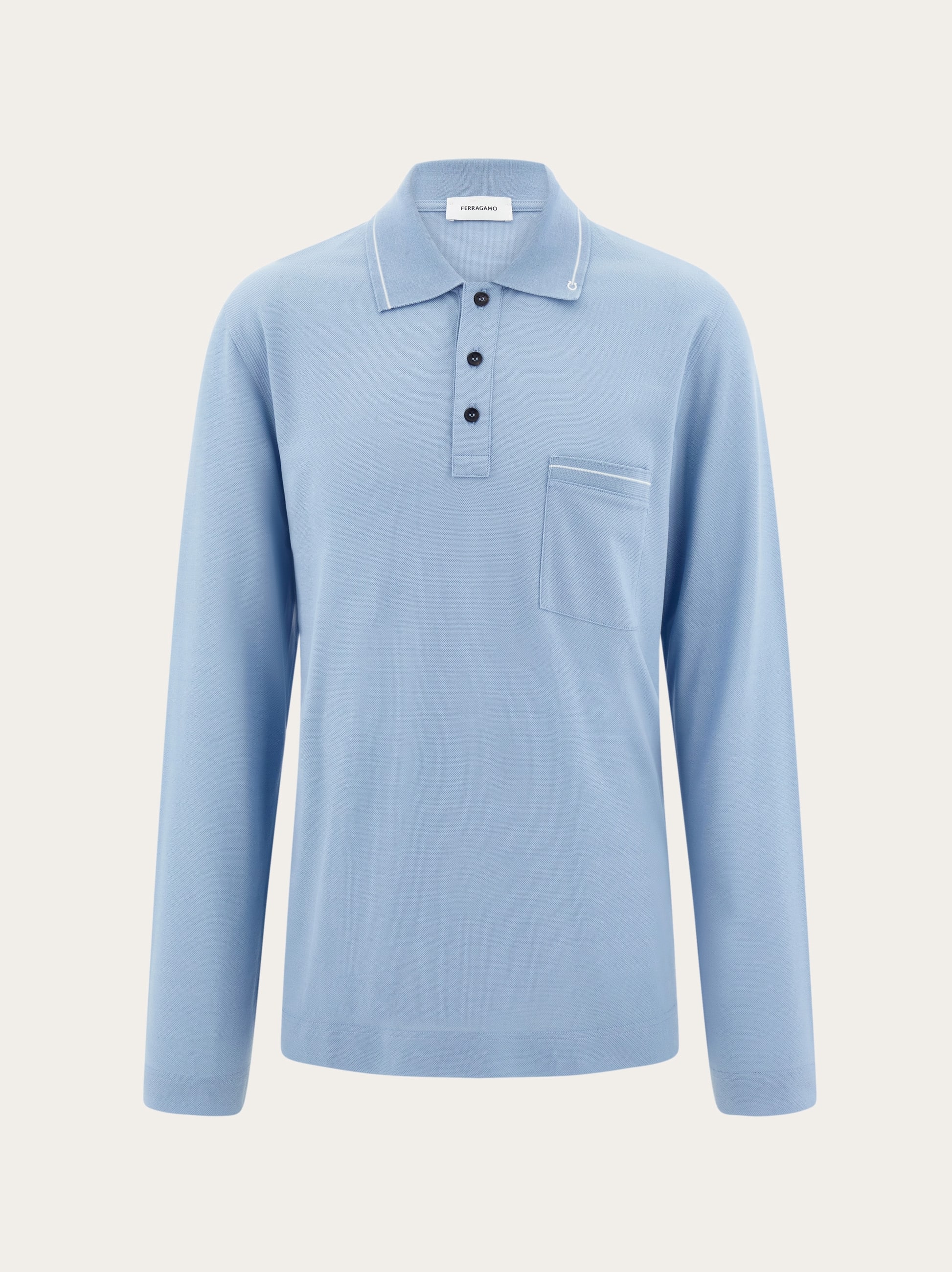 Ferragamo Uomo Polo a manica lunga Blu