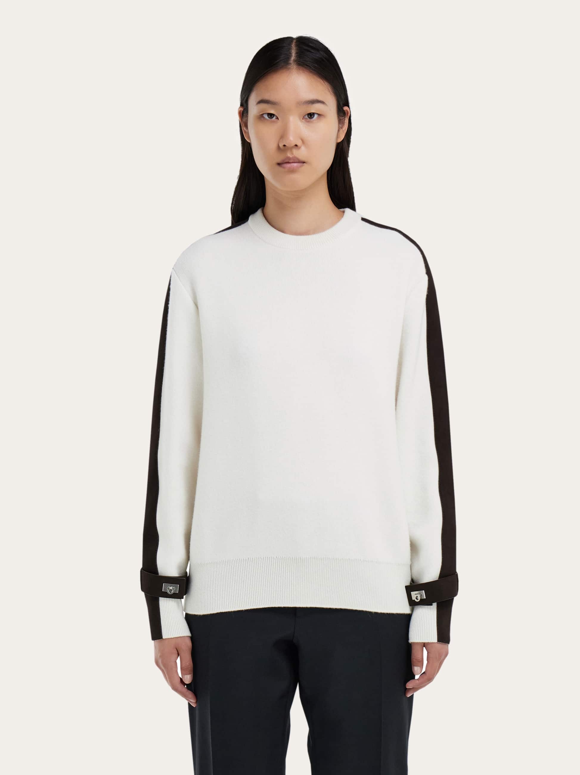  Ferragamo Women Crewneck Sweater White 