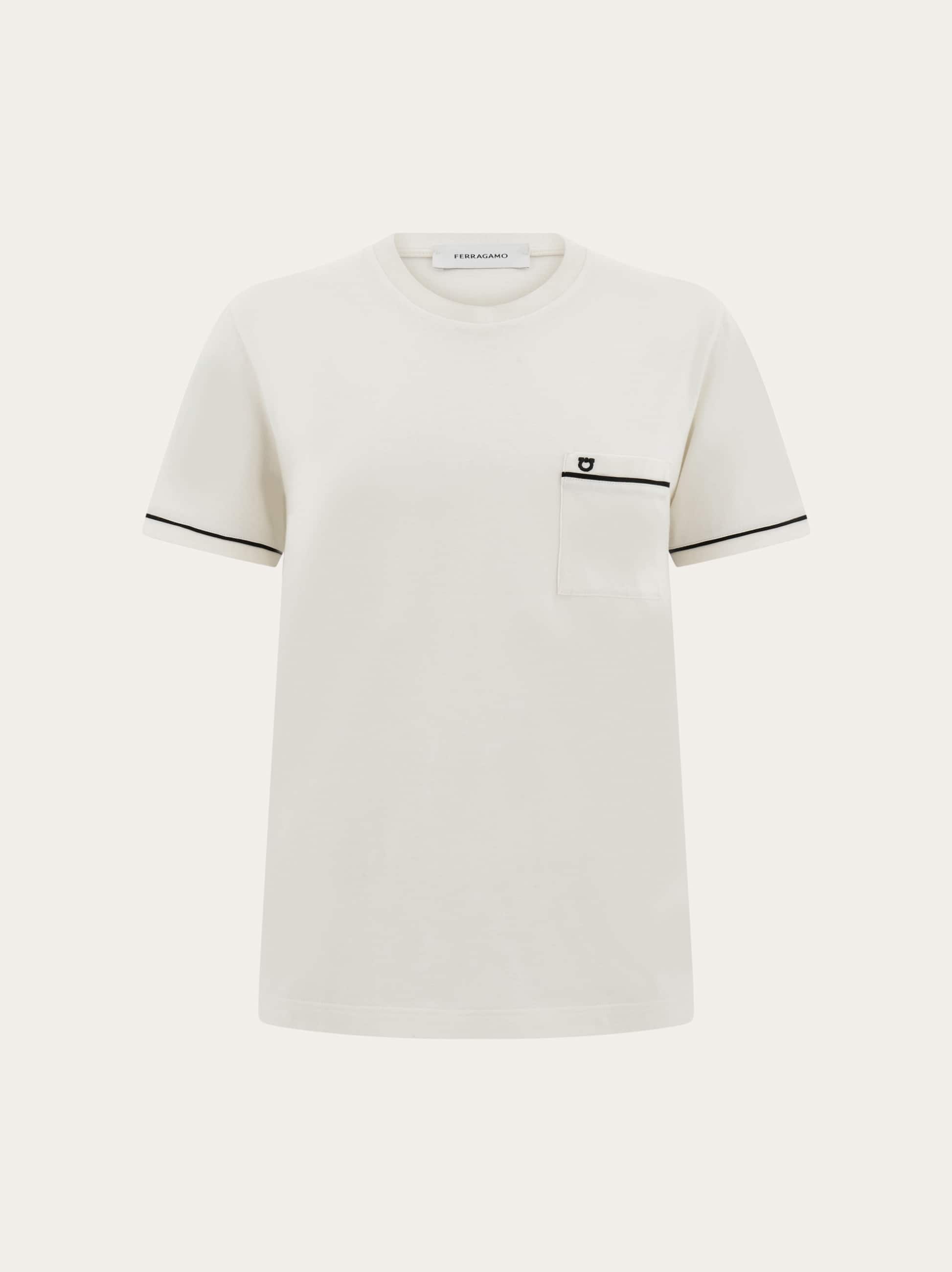 Ferragamo Uomo T-shirt con Gancini Bianco