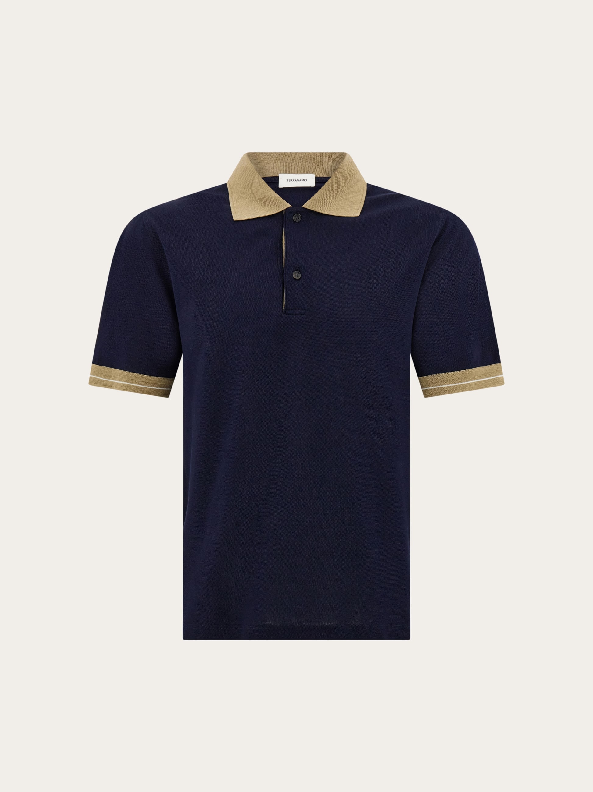 Ferragamo Men Short sleeve polo shirt Blue