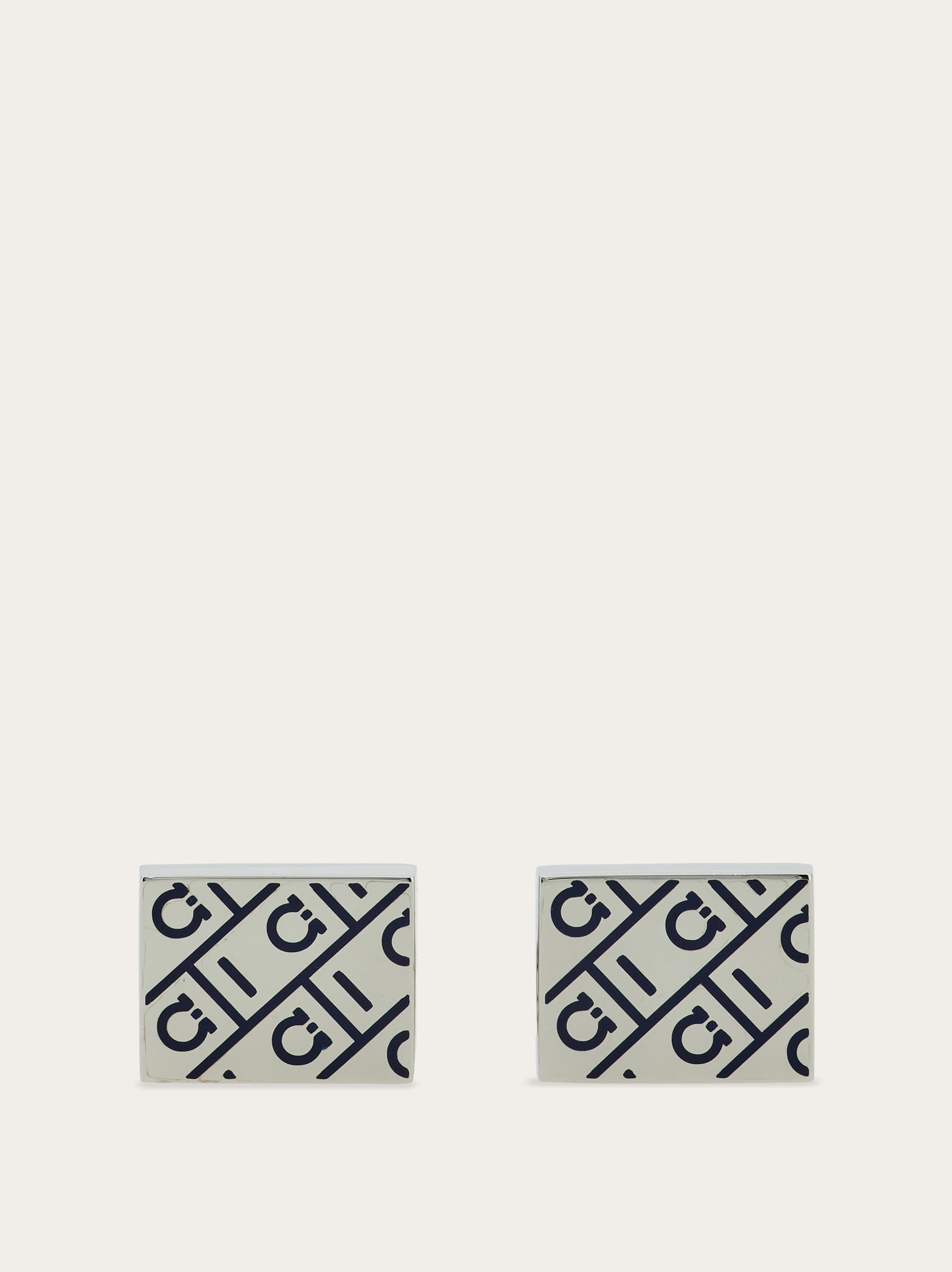 Ferragamo Monogram Cufflinks In Silver