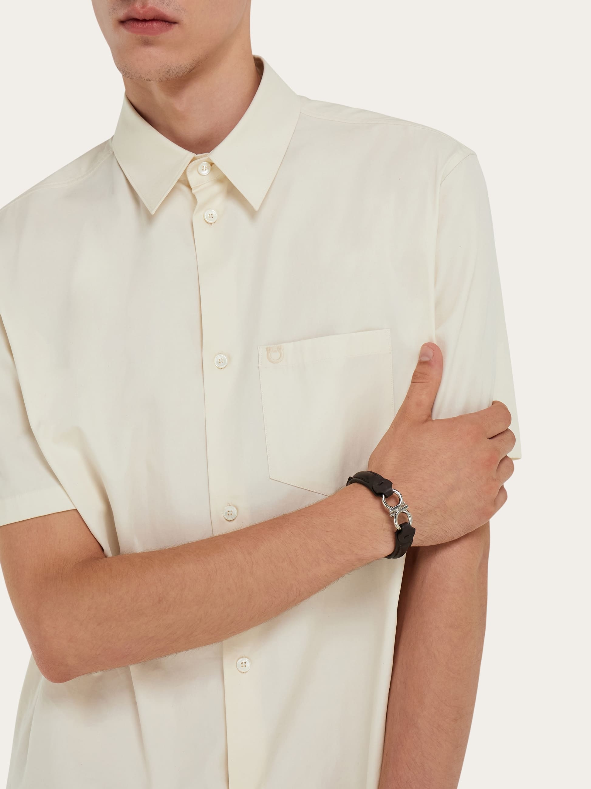  Ferragamo Herren Armband Mit Doppel-gancini Braun 