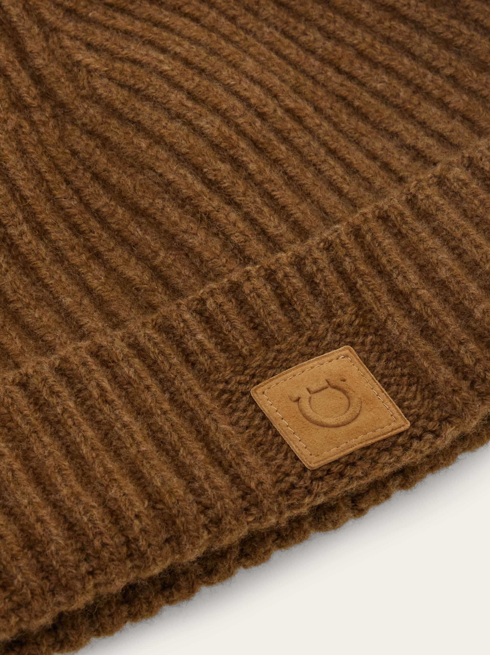 Ferragamo Knitted Beanie In Brown