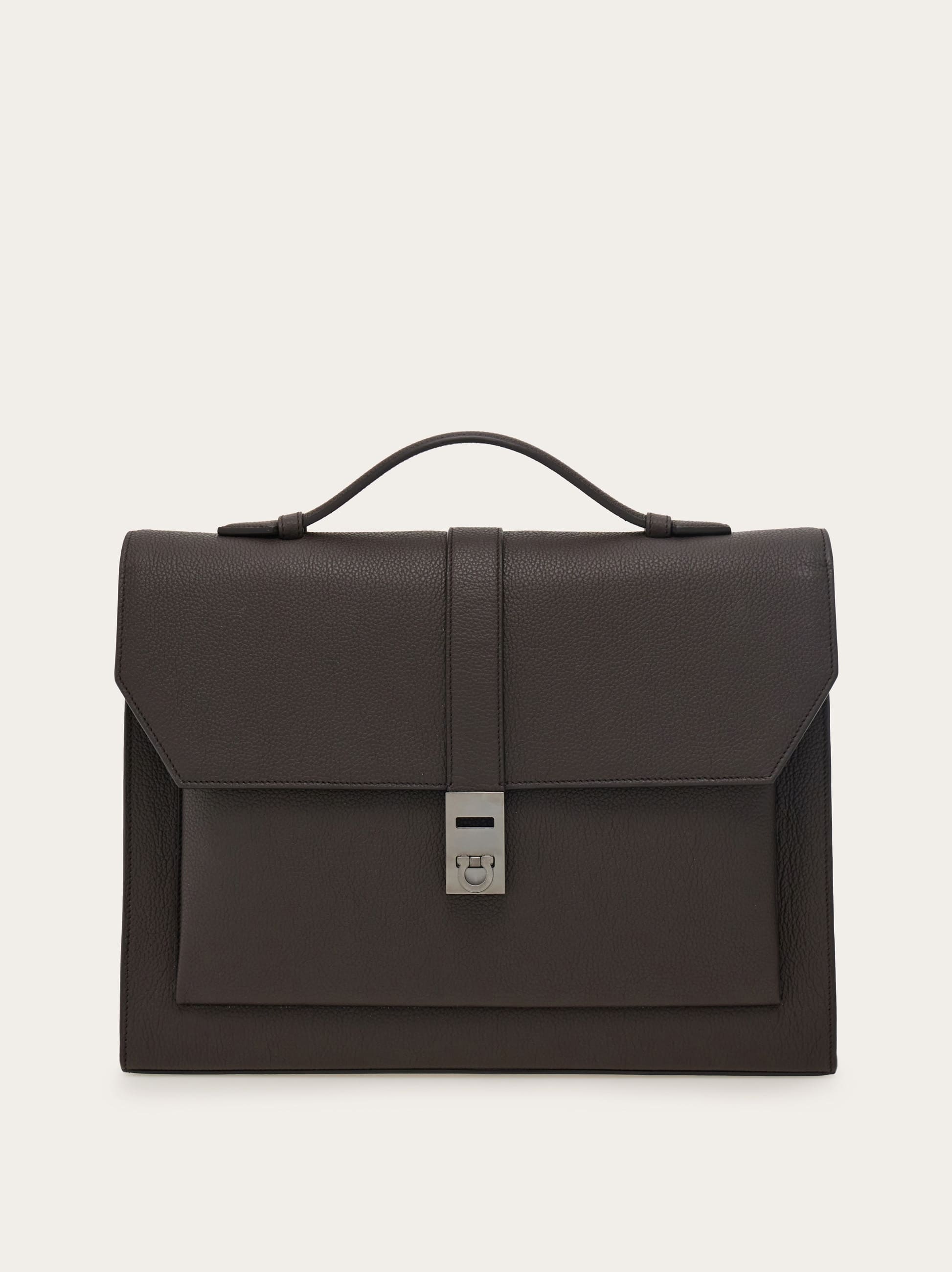 Ferragamo Hug Briefcase In Brown