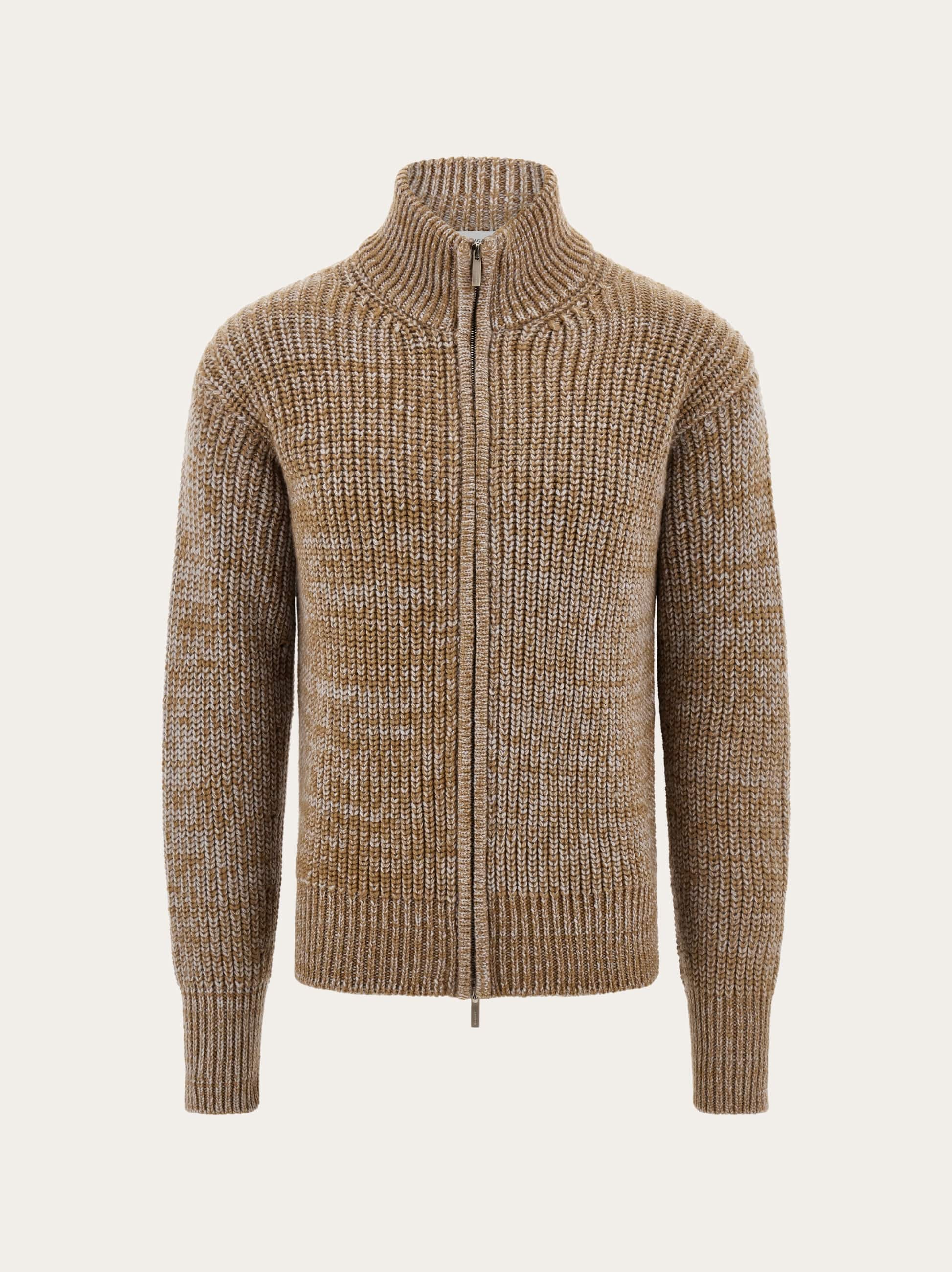 Ferragamo Uomo Cardigan con zip Beige