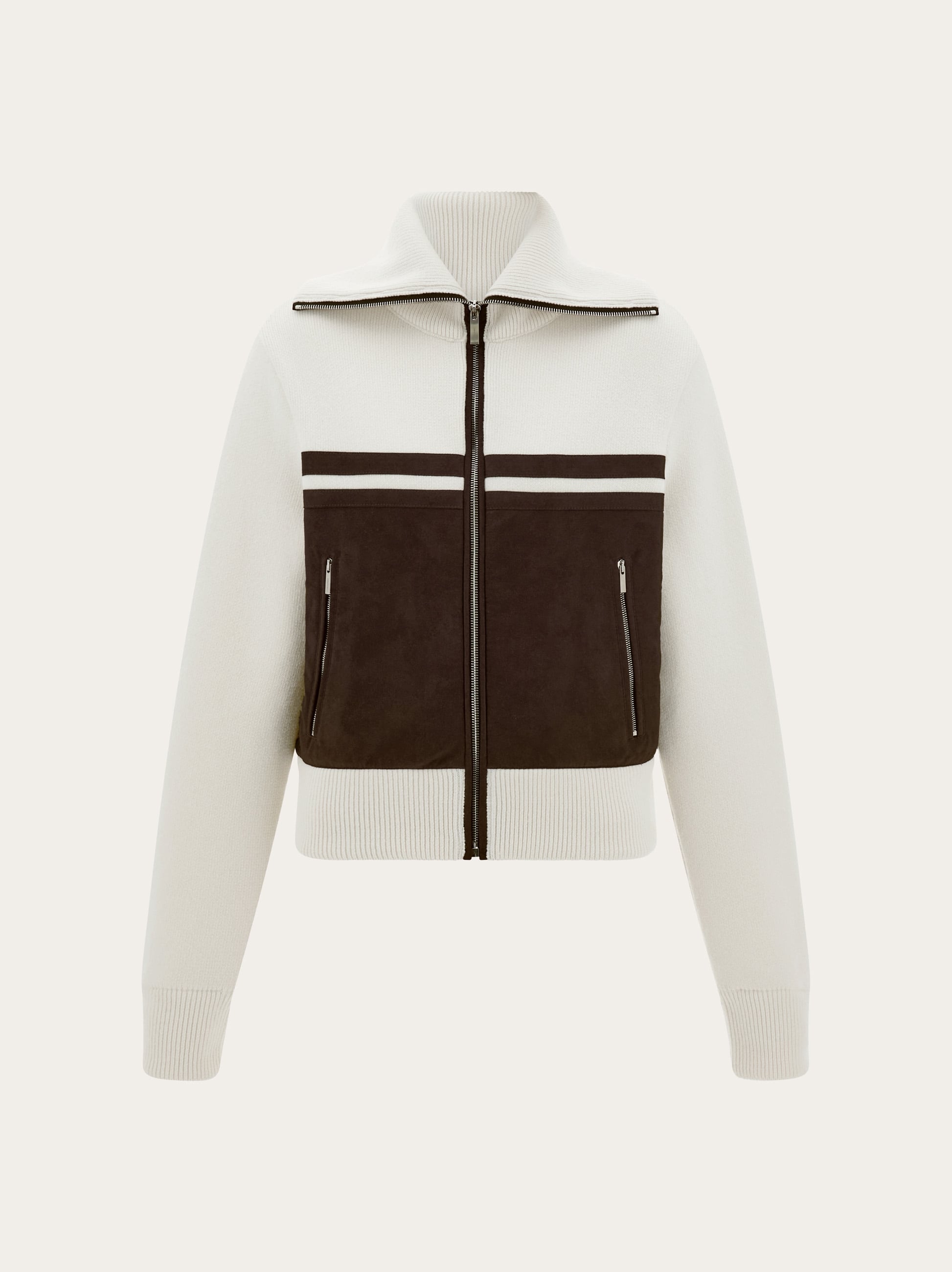 Ferragamo Donna Blouson doppio materiale Bianco