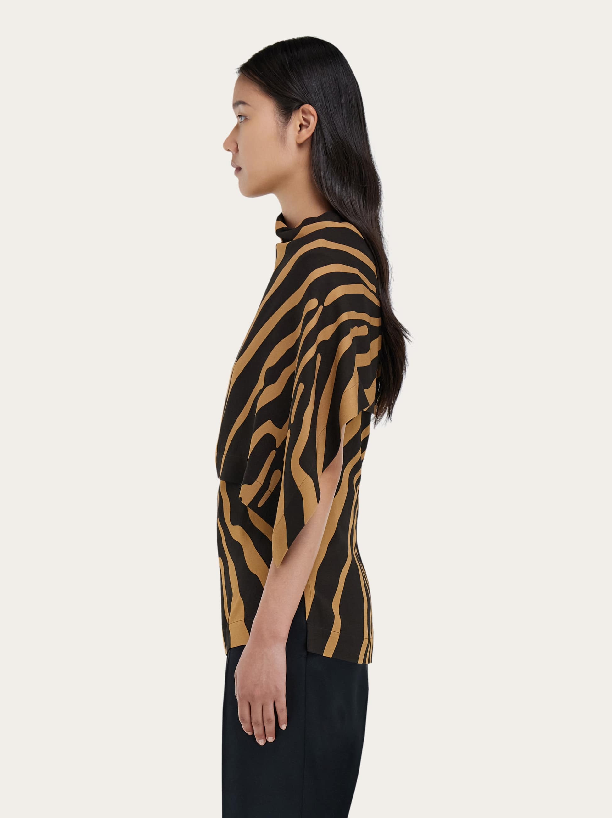  Ferragamo Damen ärmelloses Animalier-top Braun 