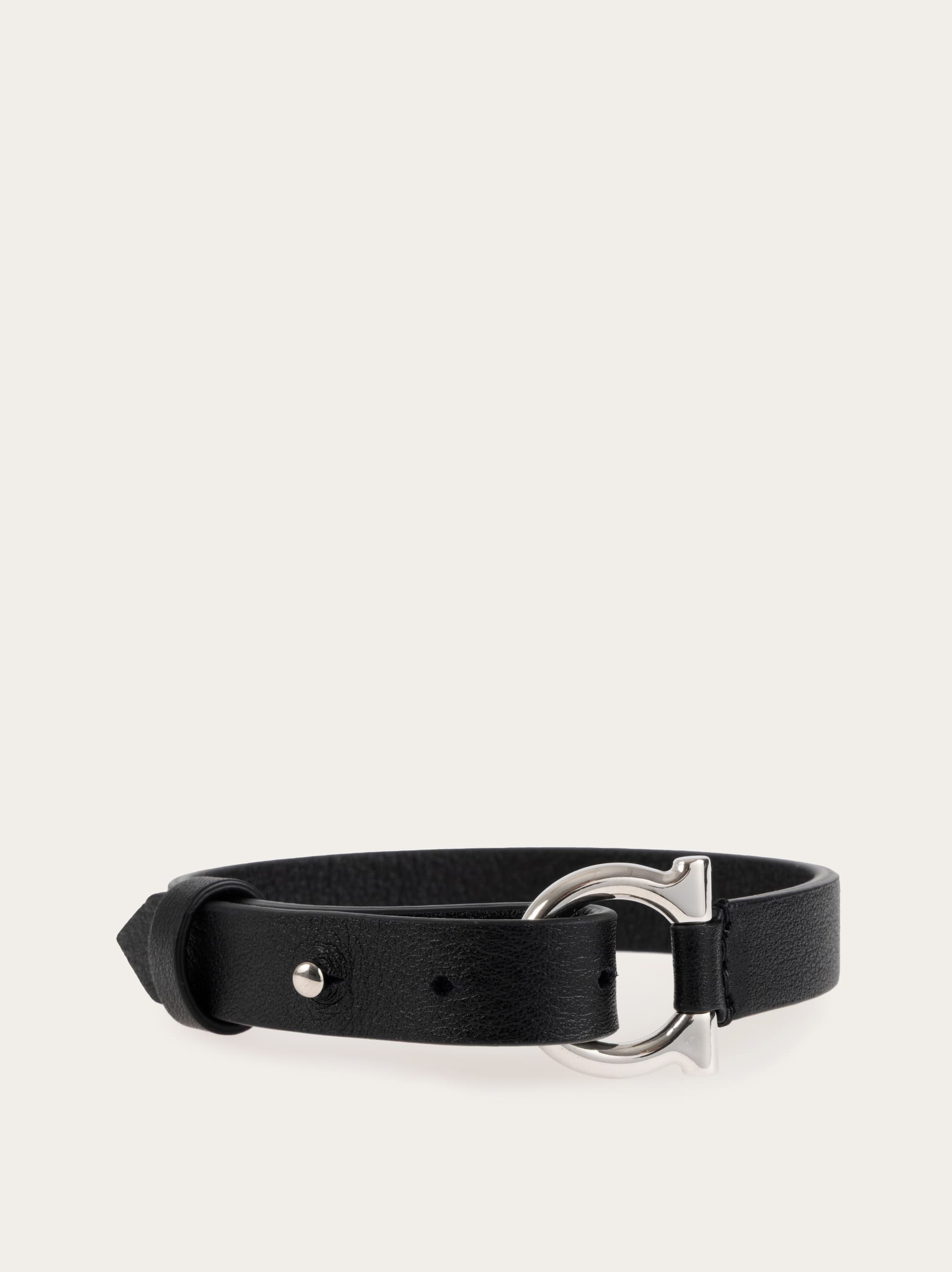 Ferragamo Gancini Bracelet In Black