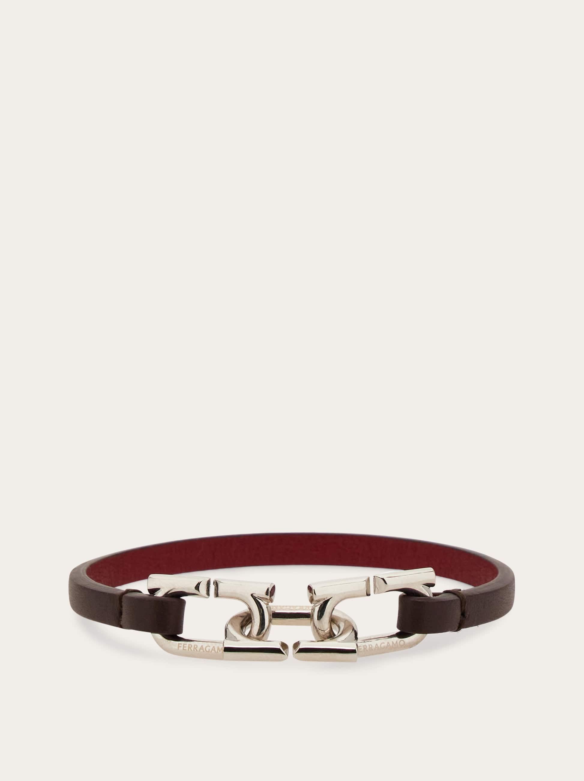 Ferragamo Men Bicolor Gancini bracelet Silver
