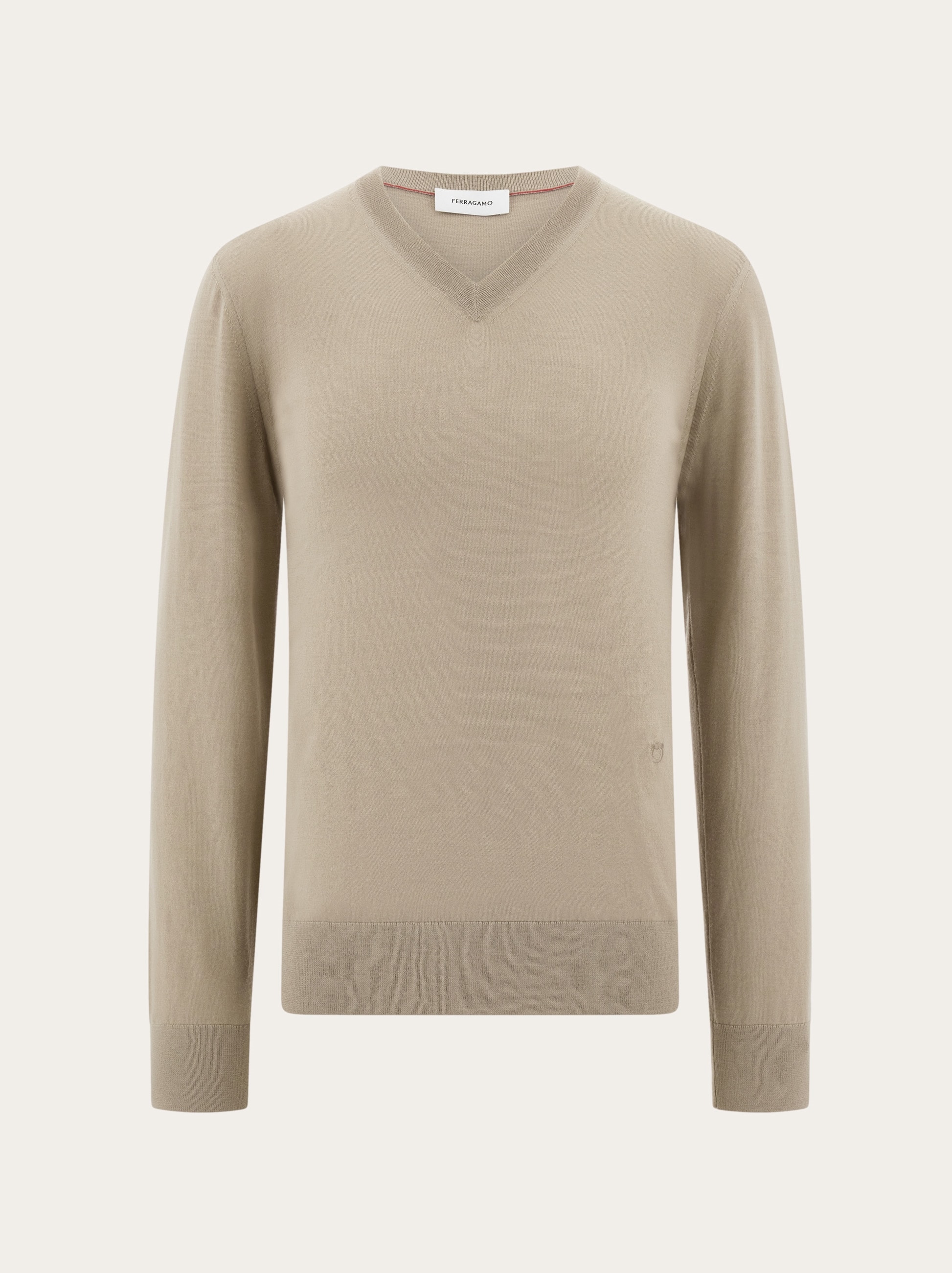 Ferragamo Uomo Maglia con scollo a V Bianco