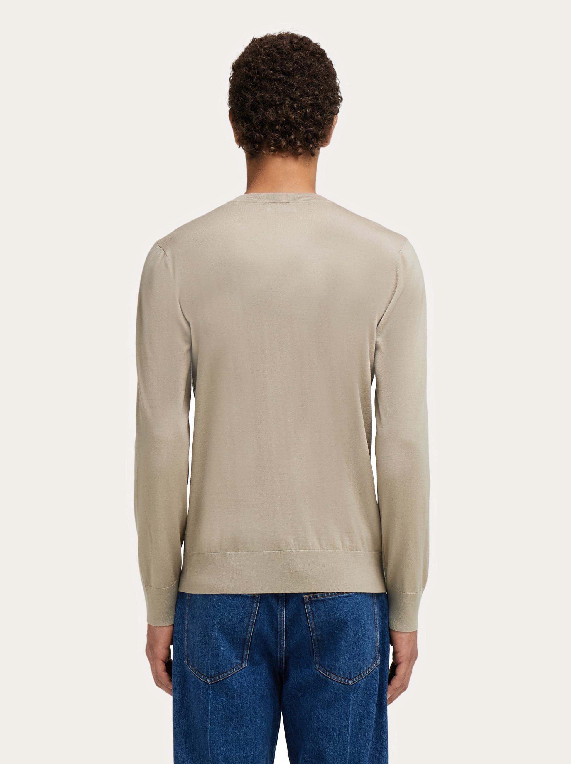  Ferragamo Herren Pullover Mit V-ausschnitt Beige 