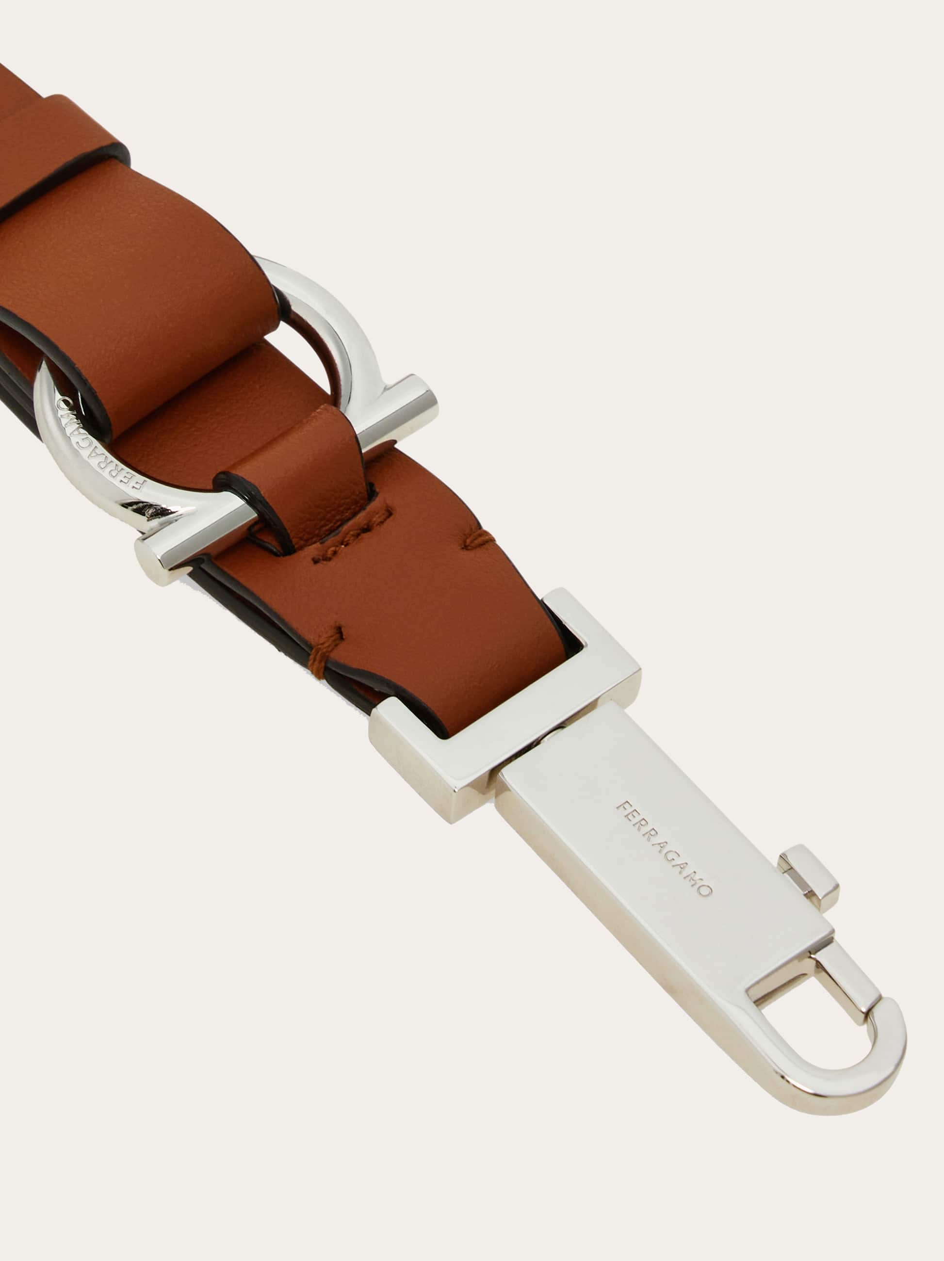  Ferragamo Men Gancini Key Ring Brown 