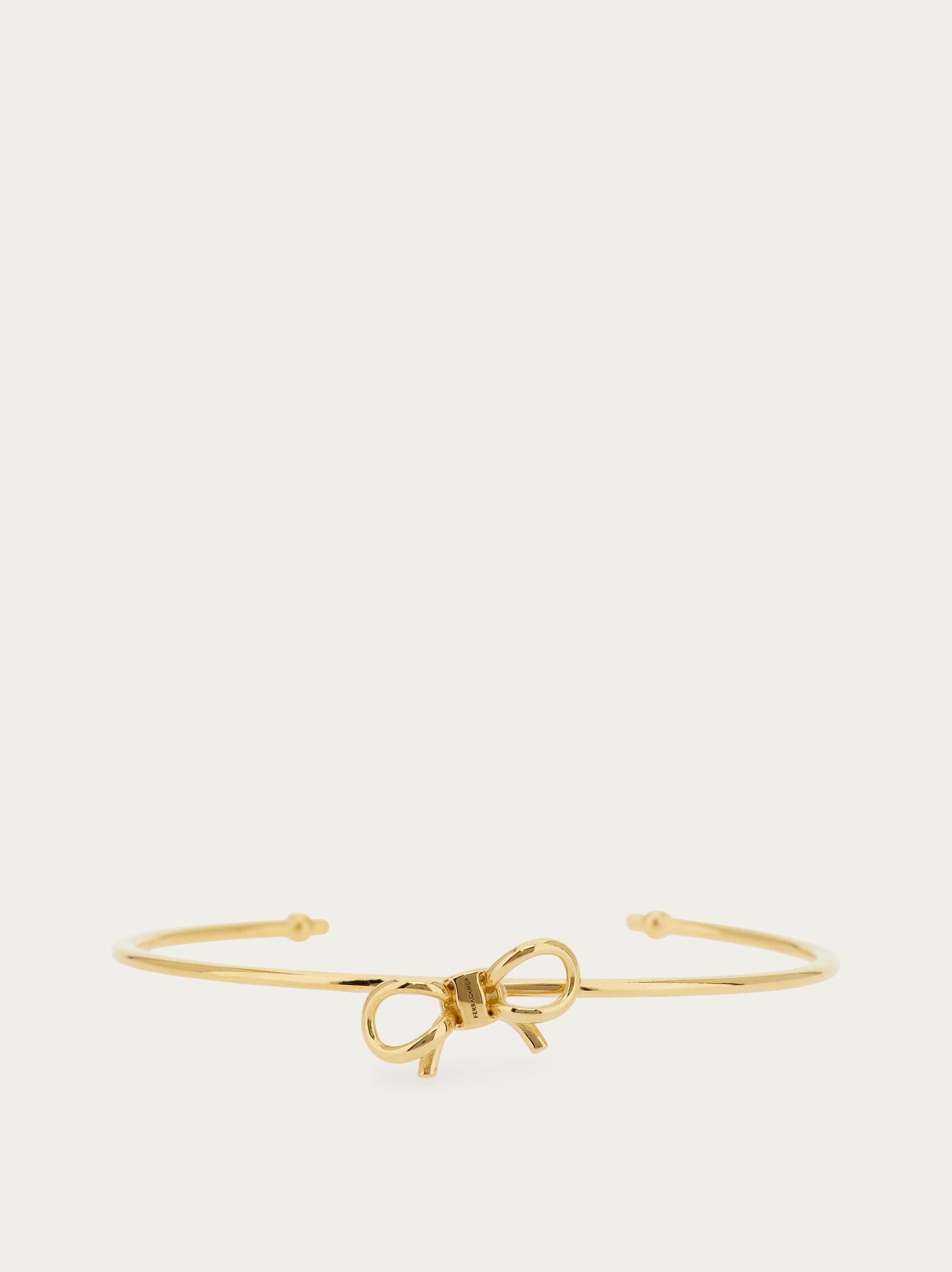 Ferragamo Bangle With Bow - Size S/m In Gold