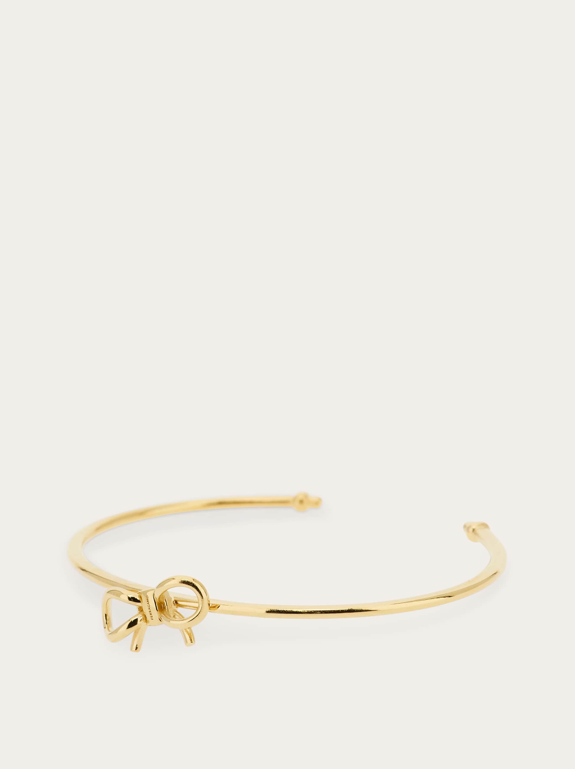 Ferragamo Bangle With Bow - Size S/m In Gold