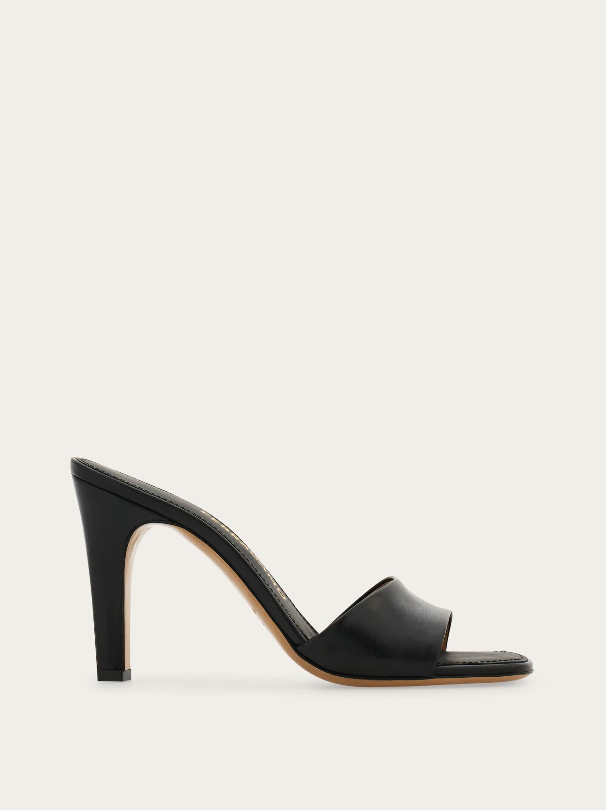 Ferragamo High Heeled Slide In Black