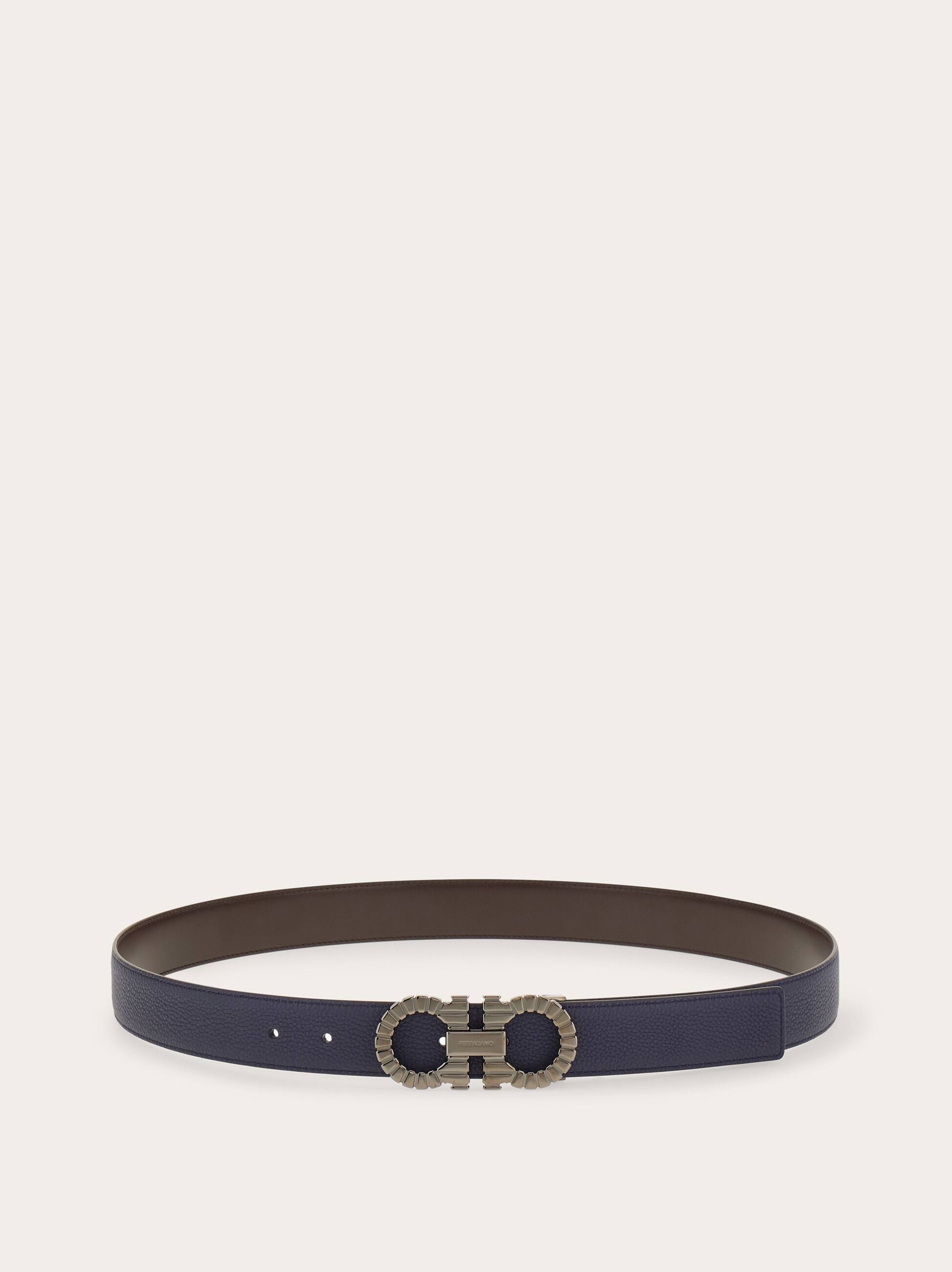  Ferragamo Herren Verstellbarer Gancini Wendegürtel Blau 