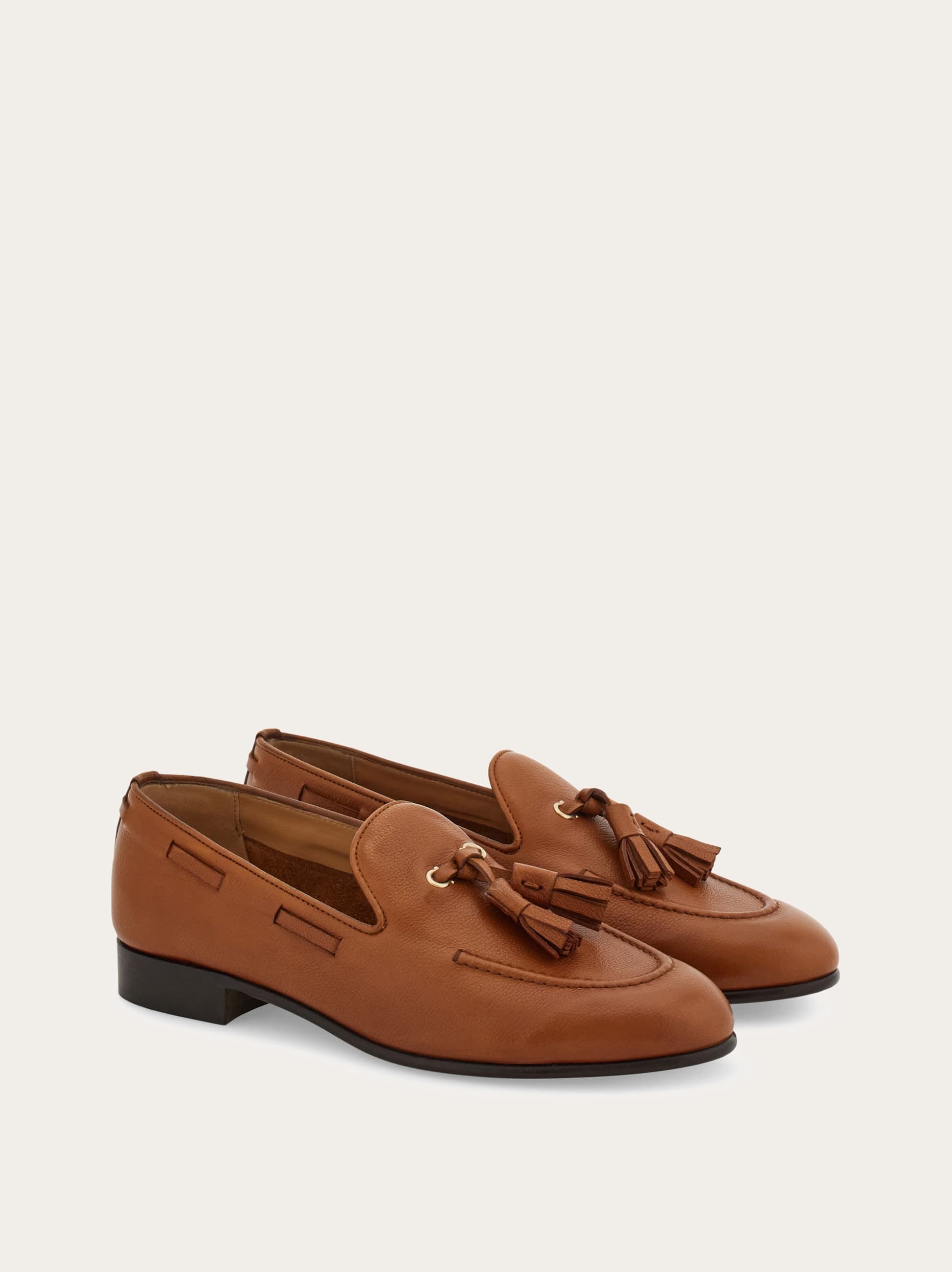 Ferragamo Loafer With Tassel Detail In Brown