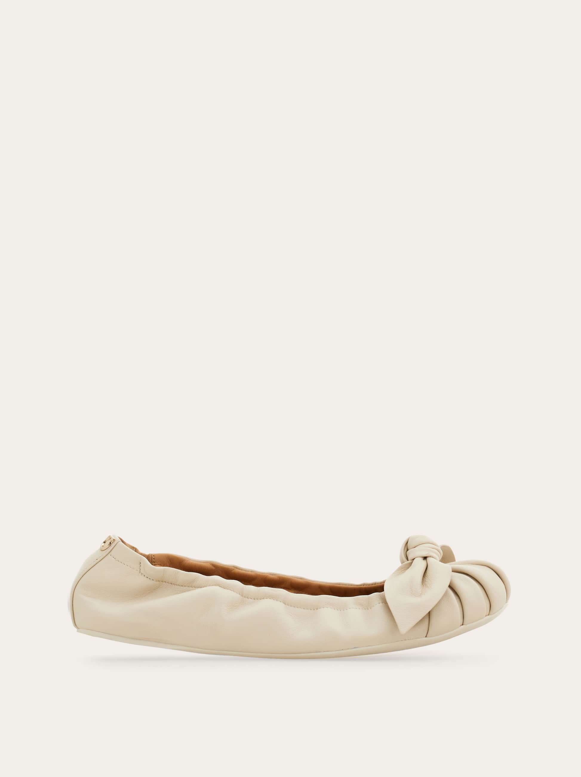 Ferragamo Bow Embellished Ballet Flat In Multi