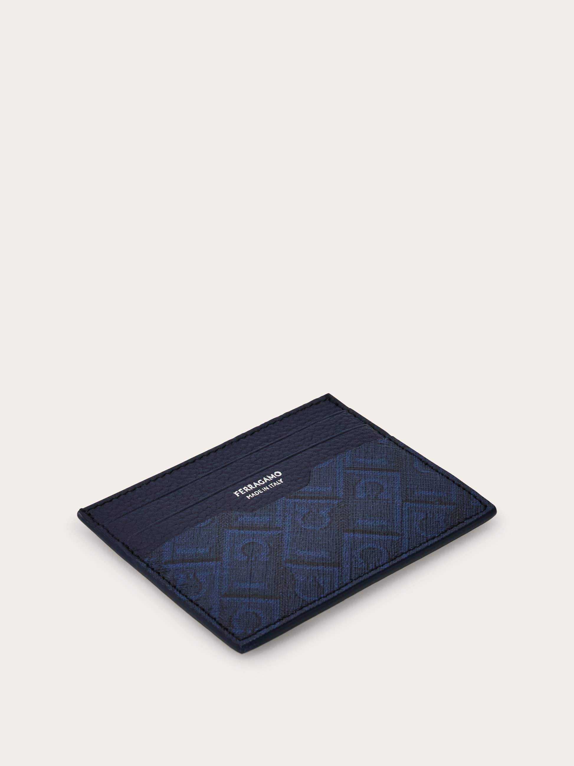 Ferragamo Herren Kreditkartenetui Ferragamo Monogram Blau 