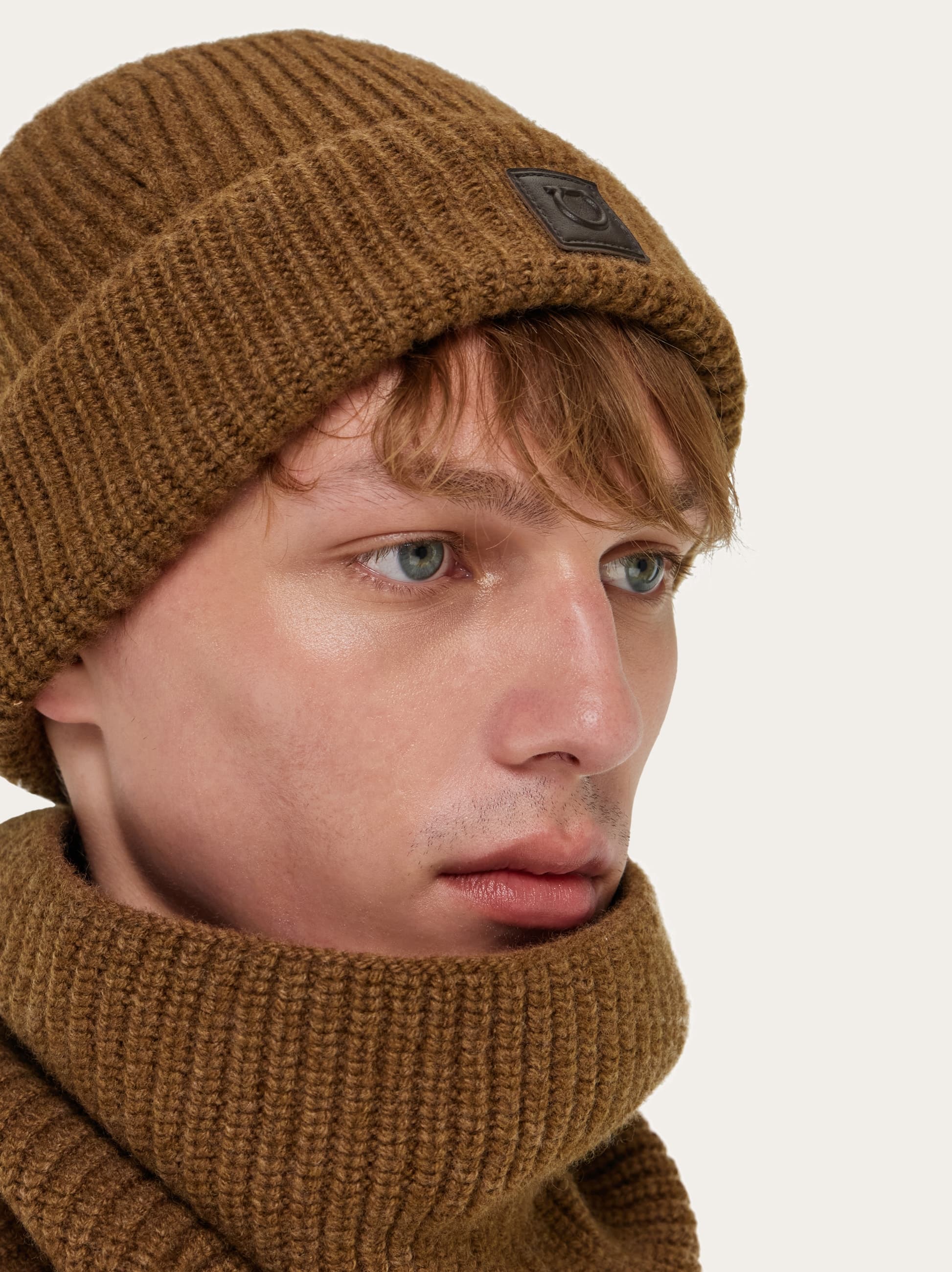  Ferragamo Herren Strick-beanie Braun 