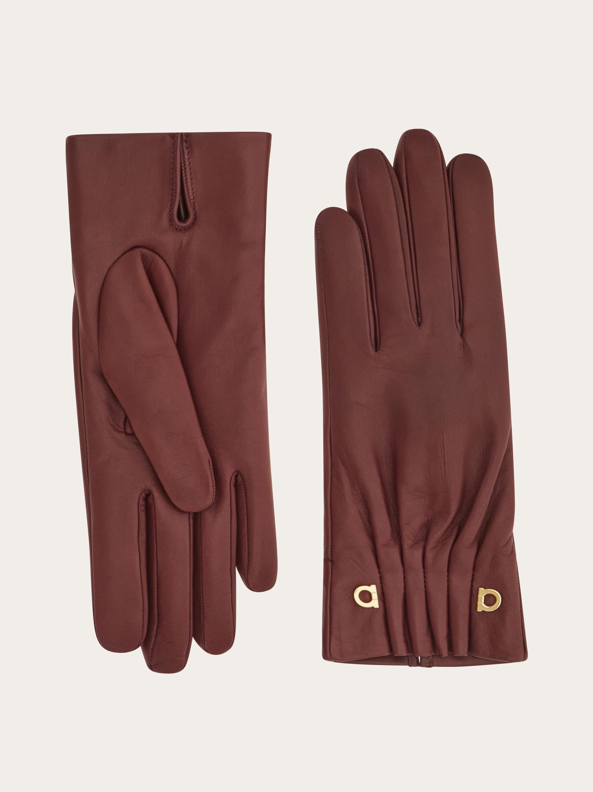 Ferragamo Lined Gloves In Purple