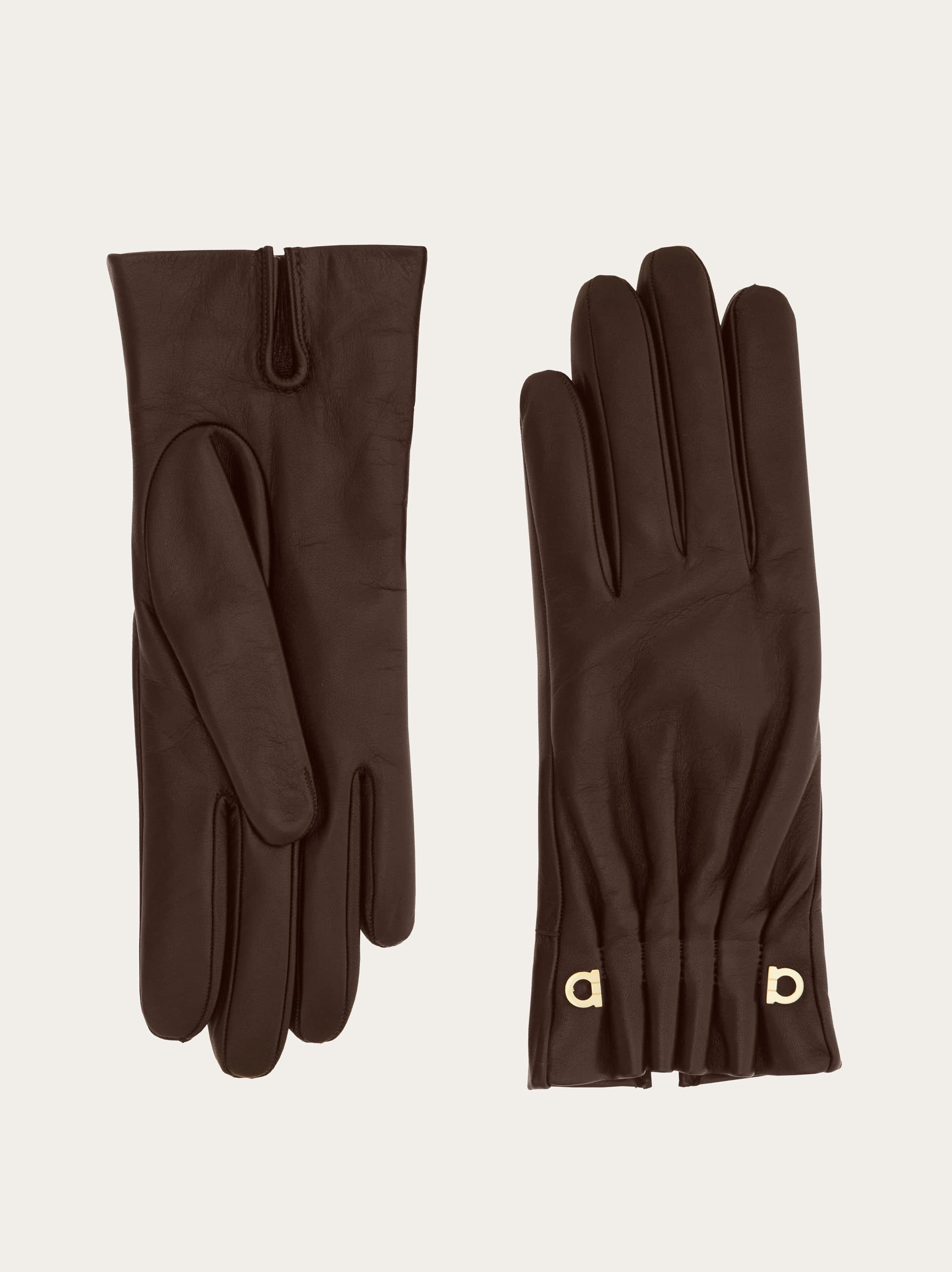 Ferragamo Lined Gloves In Brown