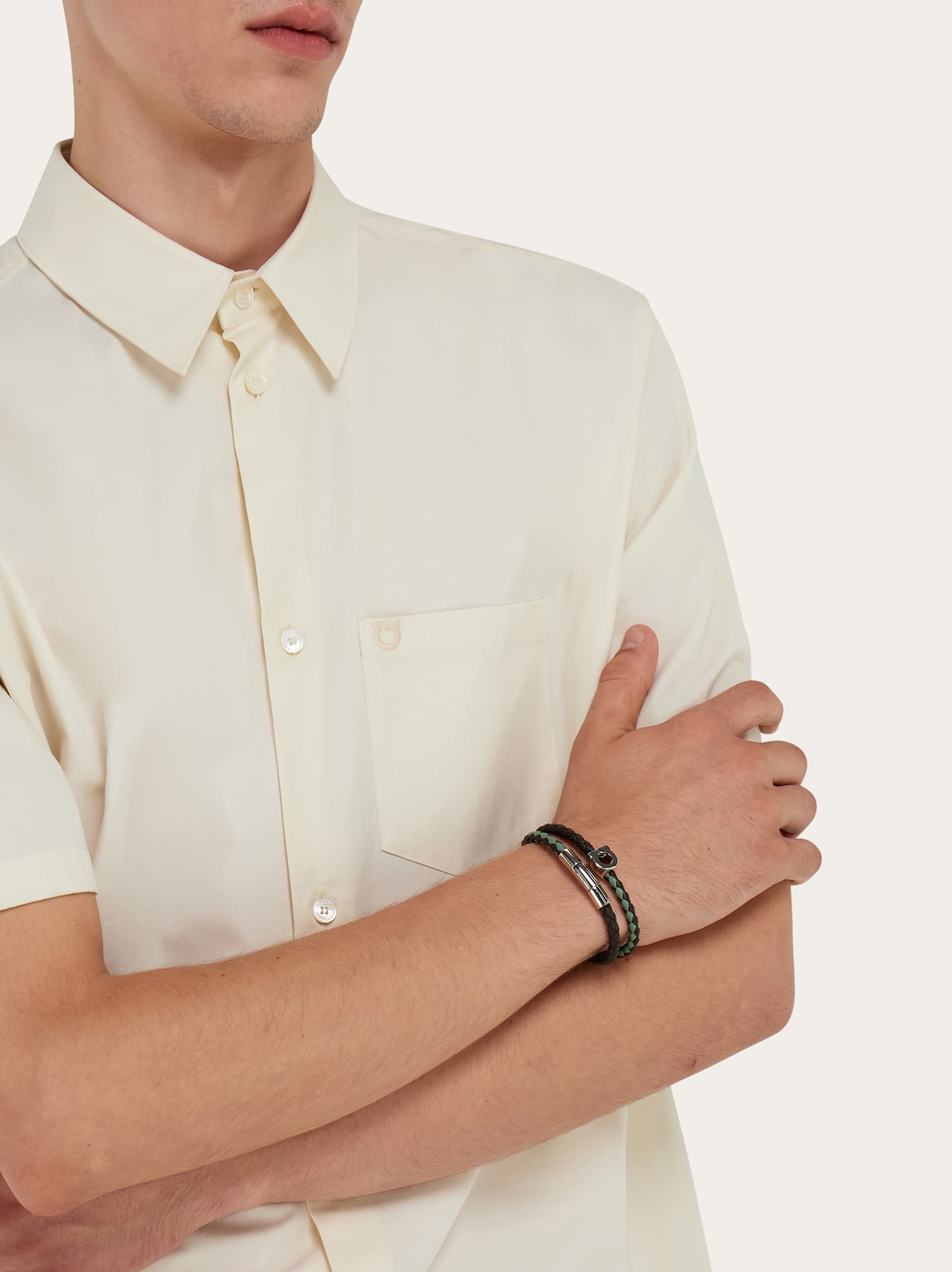  Ferragamo Herren Armband Mit Gancini (20cm) Grün 