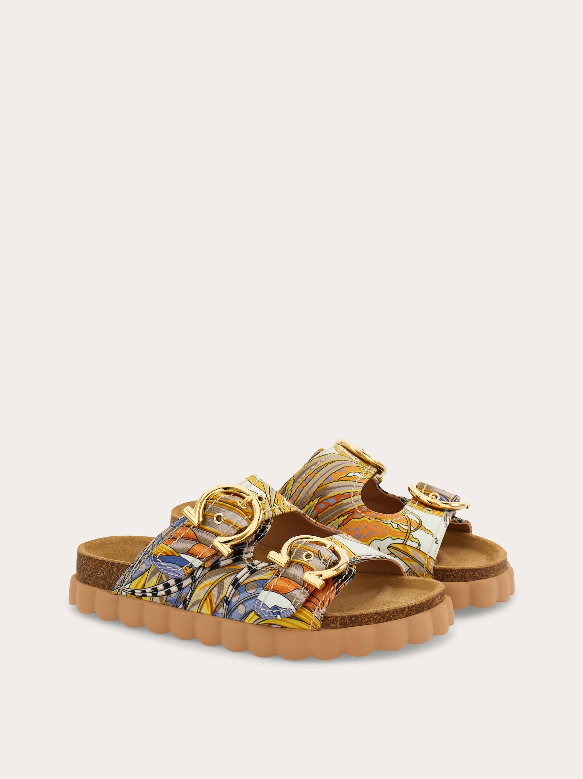  Ferragamo Damen Sportliche Slide Mit Gancini Mehrfarbig Größe 35.5 