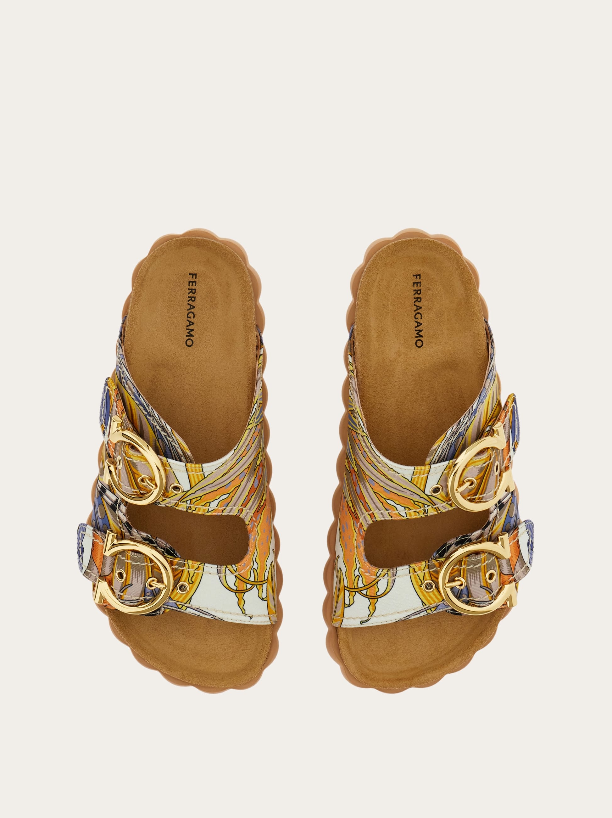  Ferragamo Damen Sportliche Slide Mit Gancini Mehrfarbig Größe 35.5 