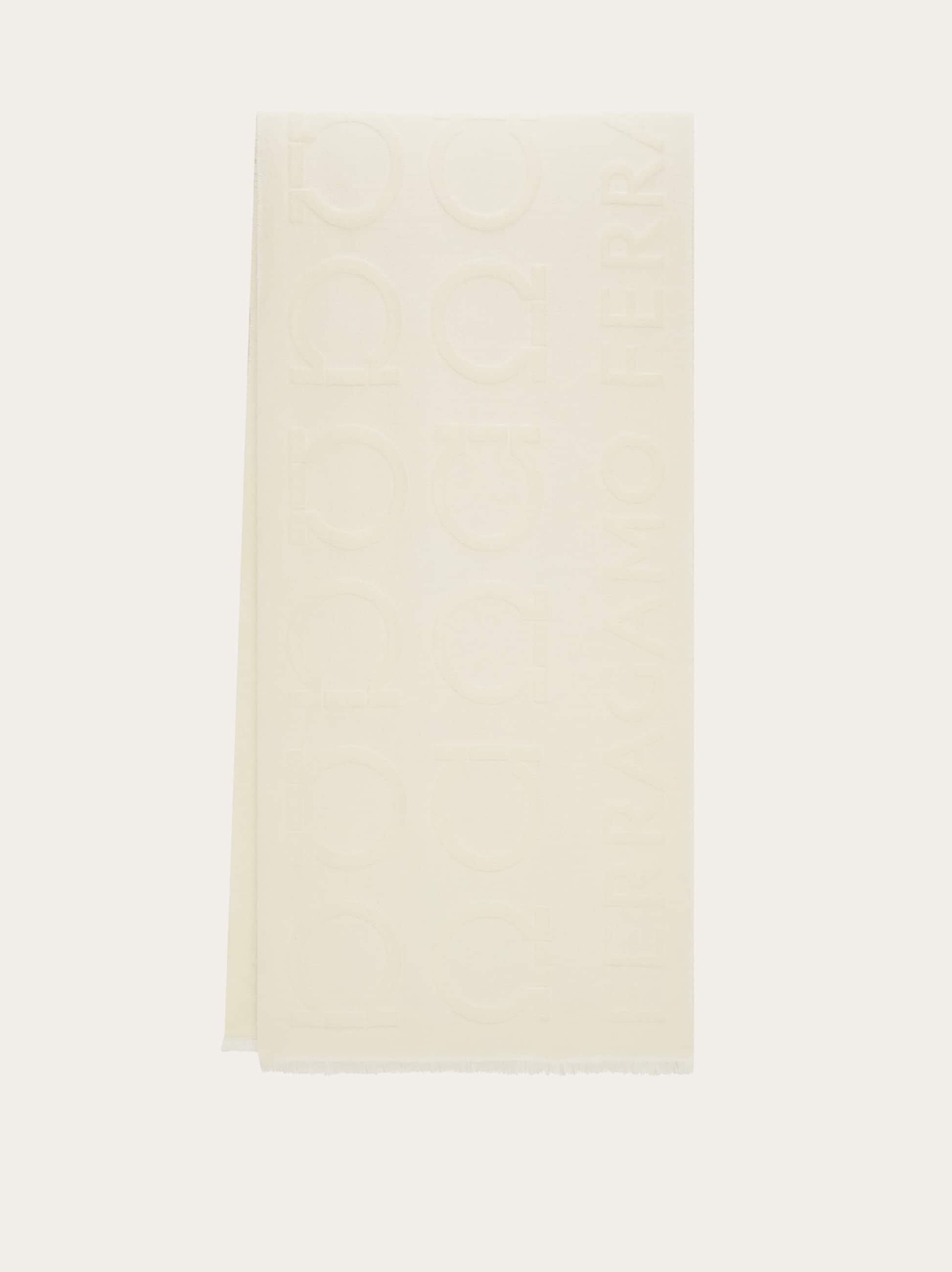Ferragamo Gancini Jacquard Scarf In White