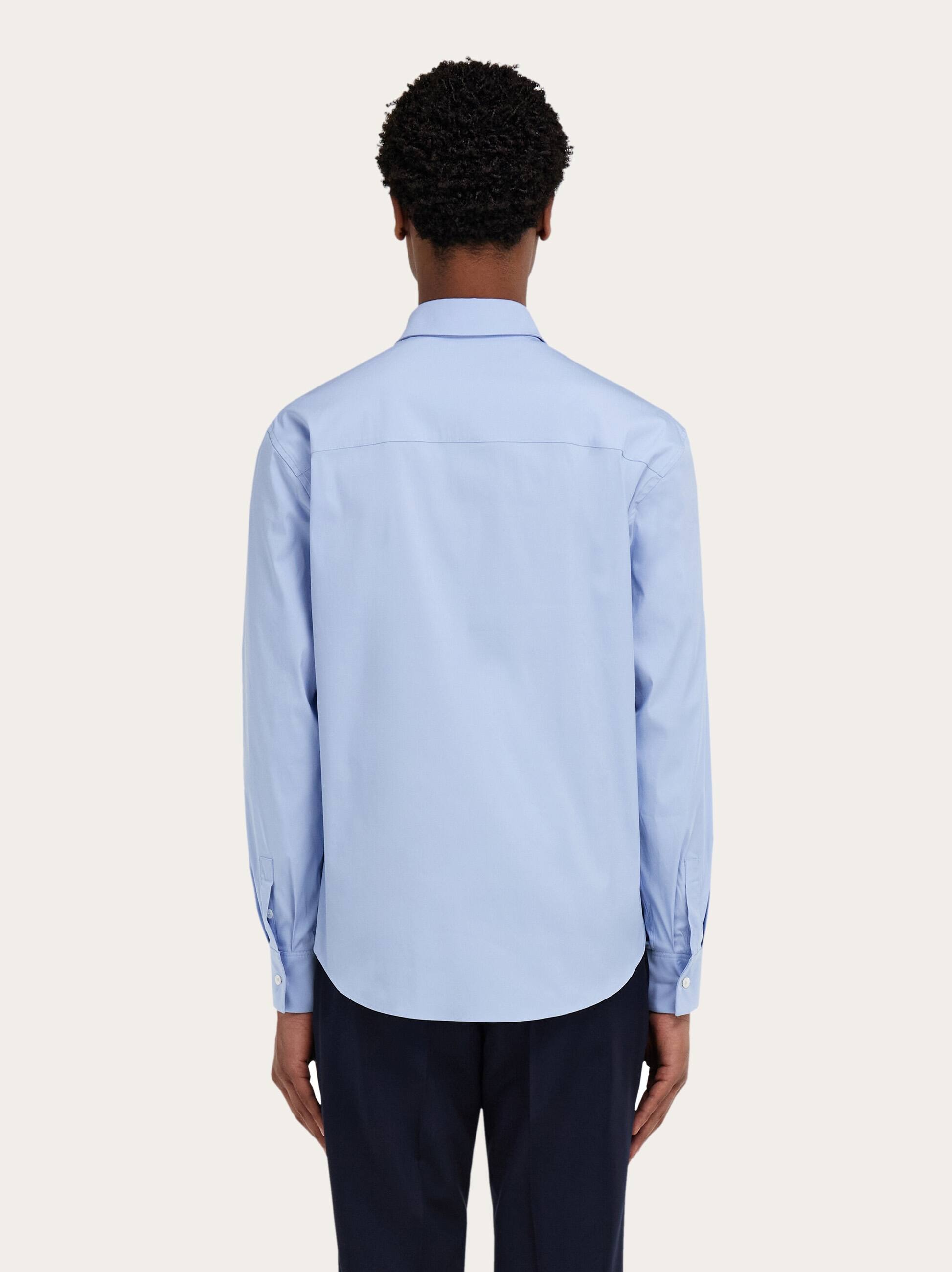  Ferragamo Herren Hemd Mit Mikroprint Blau 