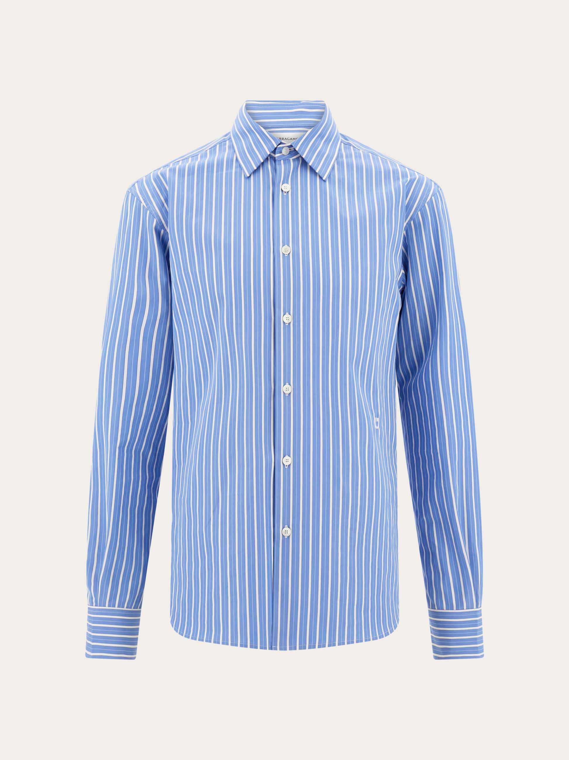 Ferragamo Poplin Shirt In Blue