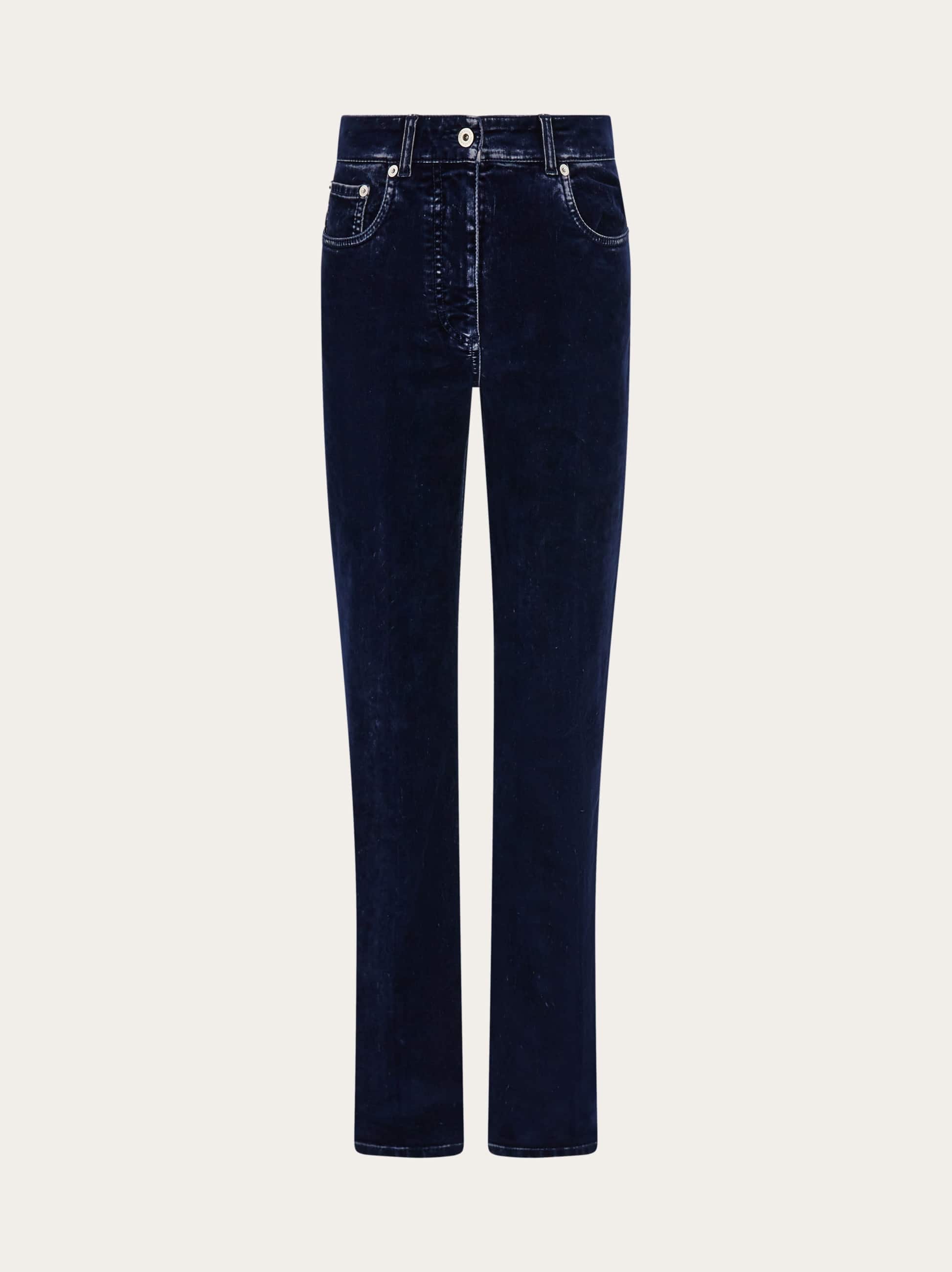 Ferragamo Donna Pantalone 5 tasche Blu