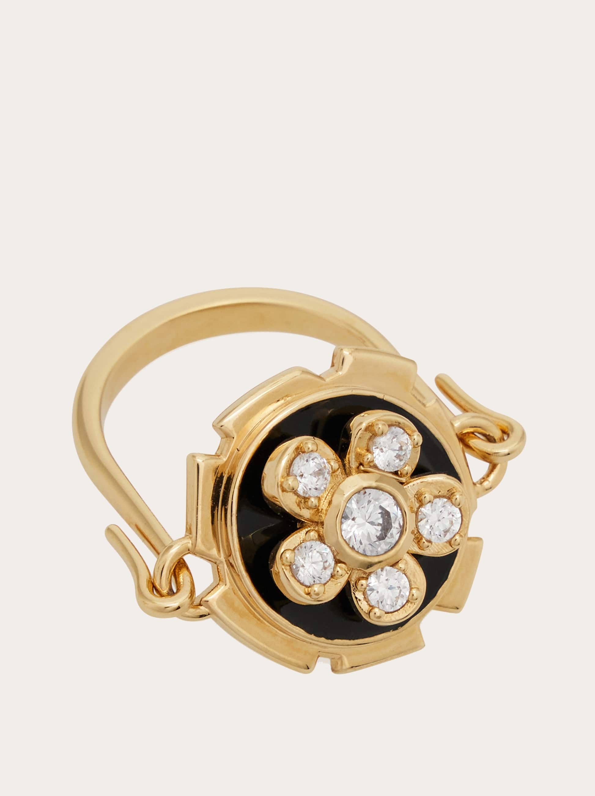Ferragamo Flower Ring - Size 54 In Gold