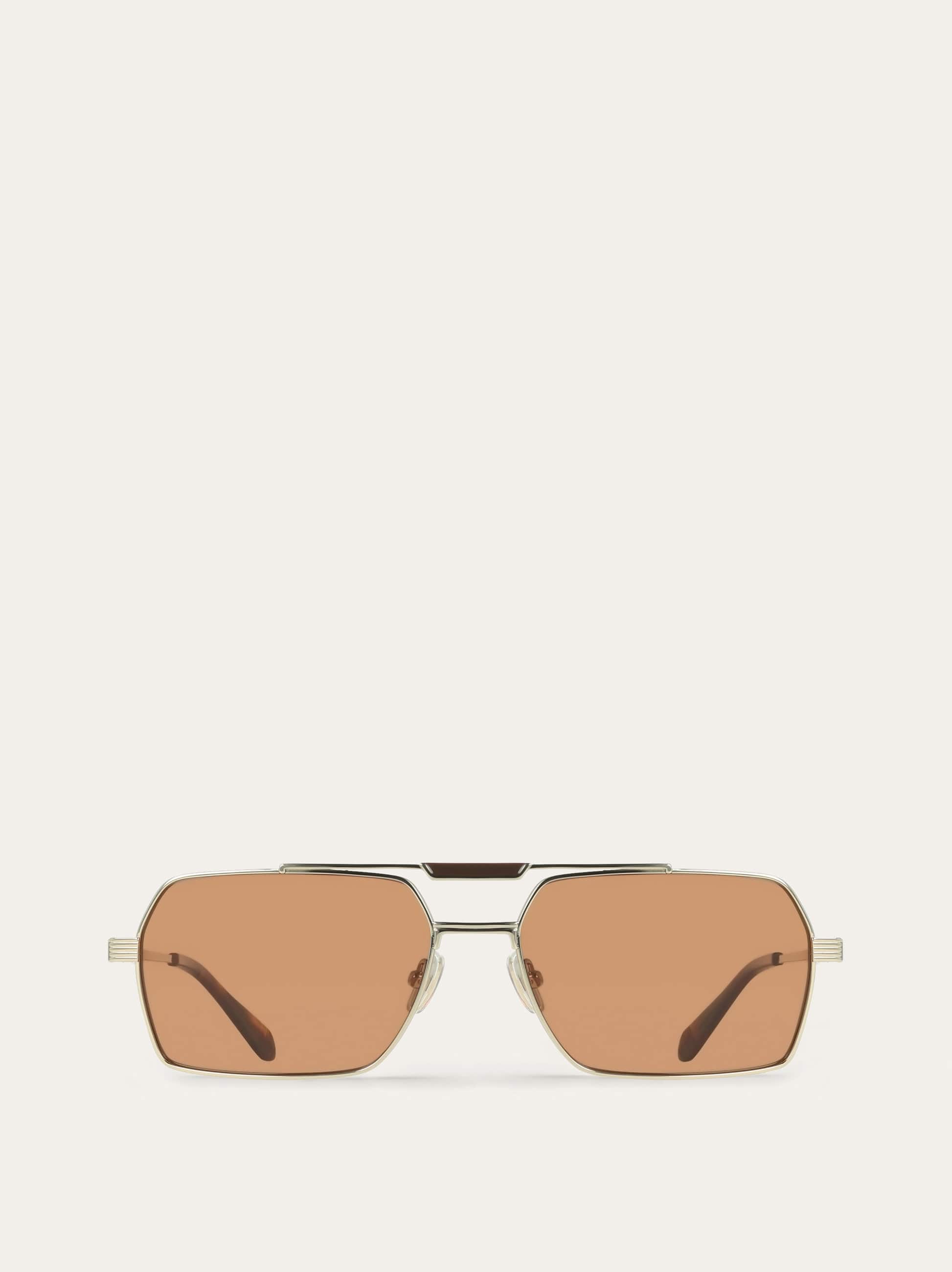 Ferragamo Geometric Sunglasses In Gold