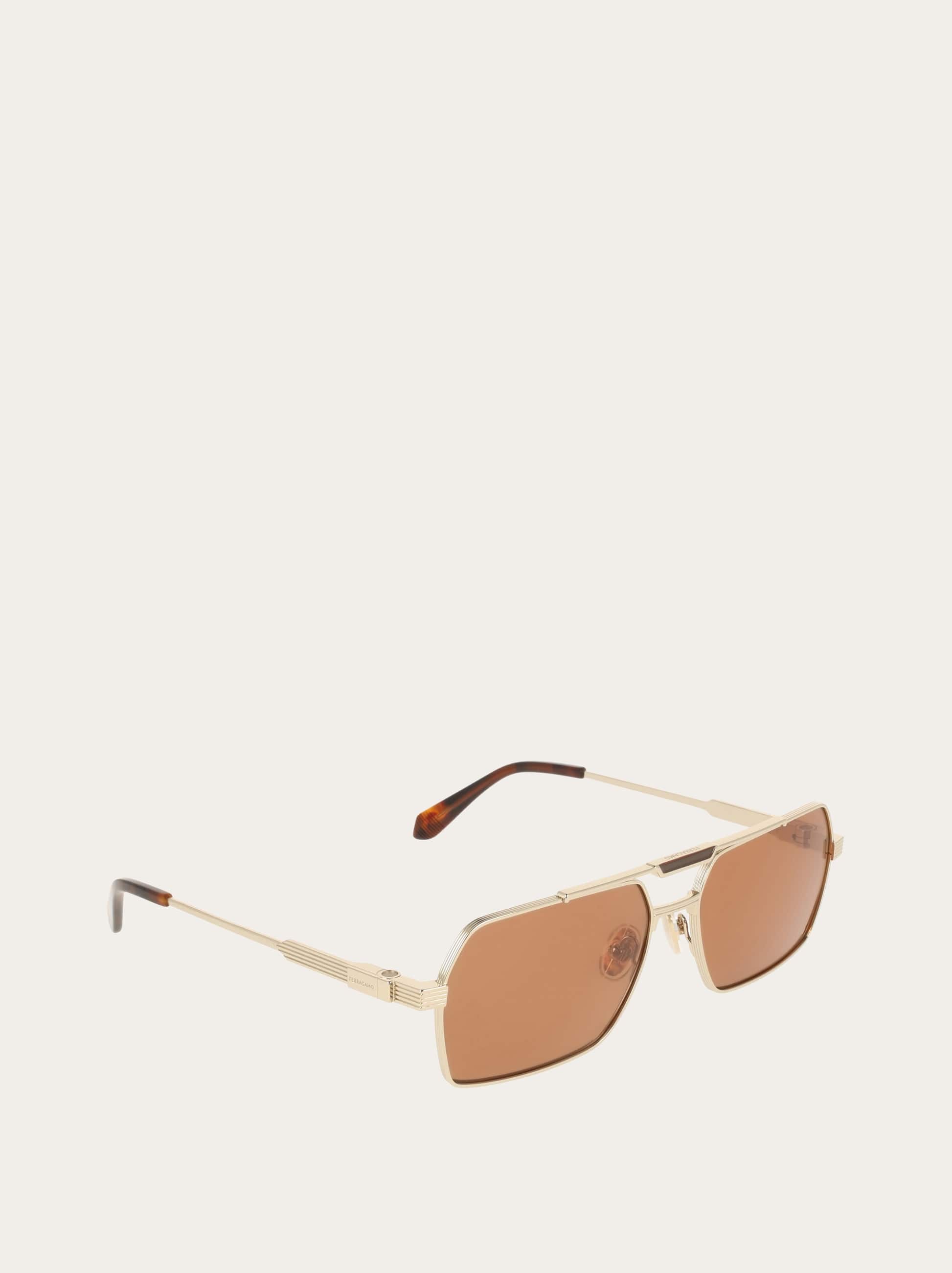 Ferragamo Geometric Sunglasses In Gold