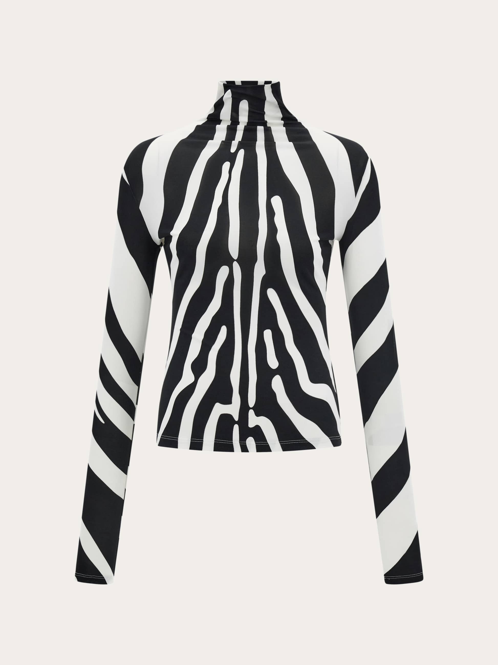 Ferragamo Stretch Jersey Turtleneck In Animal Print