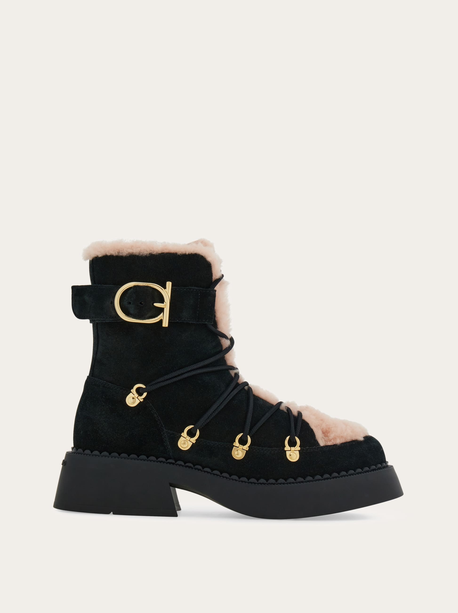 Ferragamo Donna Anfibio trekking Nero Taglia 40.5