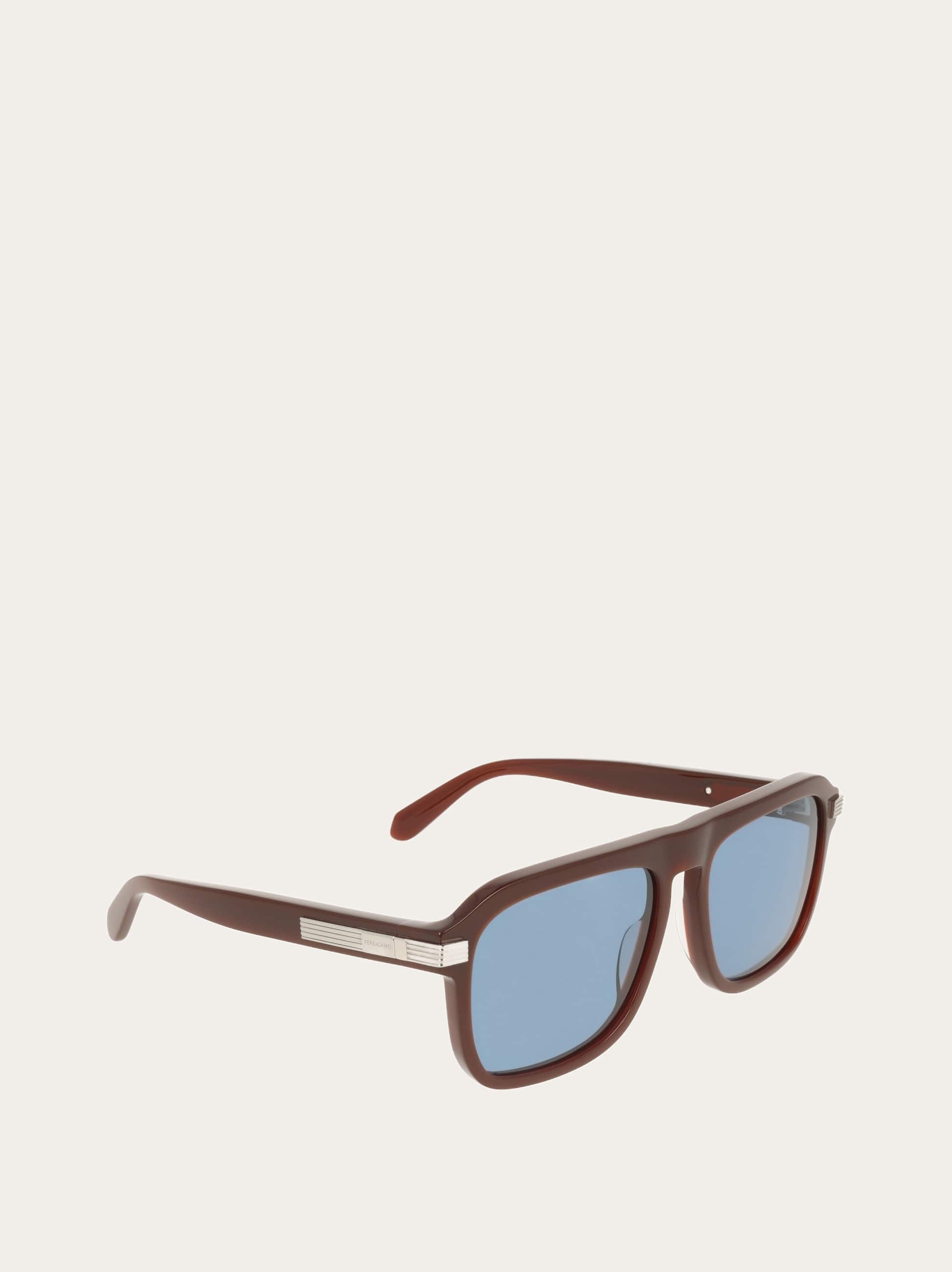  Ferragamo Men Rectangular Frame Sunglasses Brown 